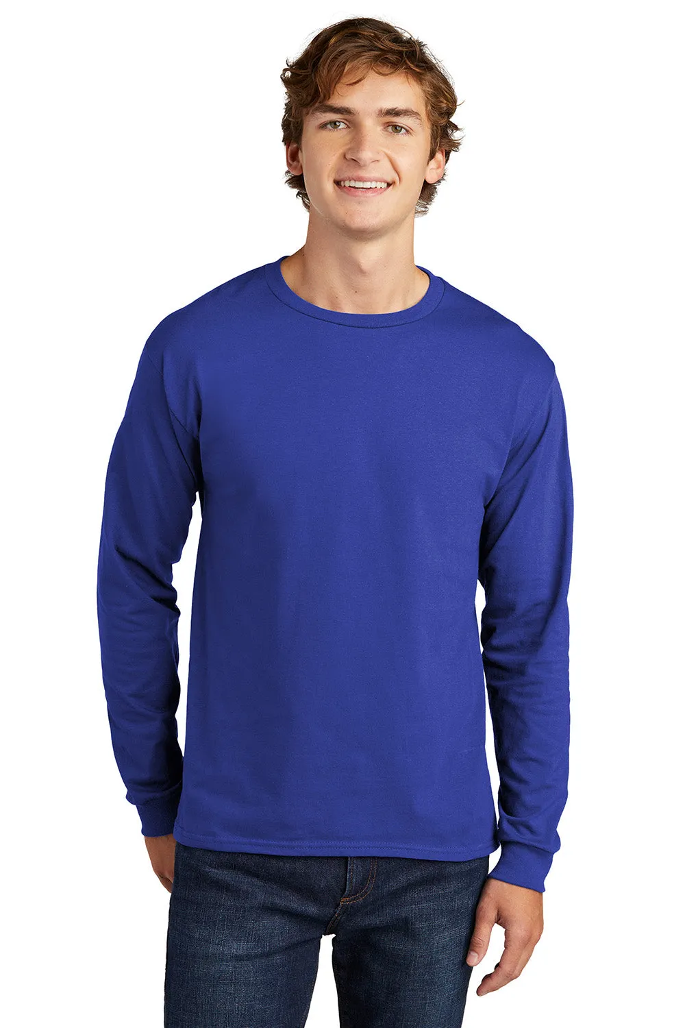 Hanes Mens ComfortSoft Long Sleeve Crewneck T-Shirt - Deep Royal Blue