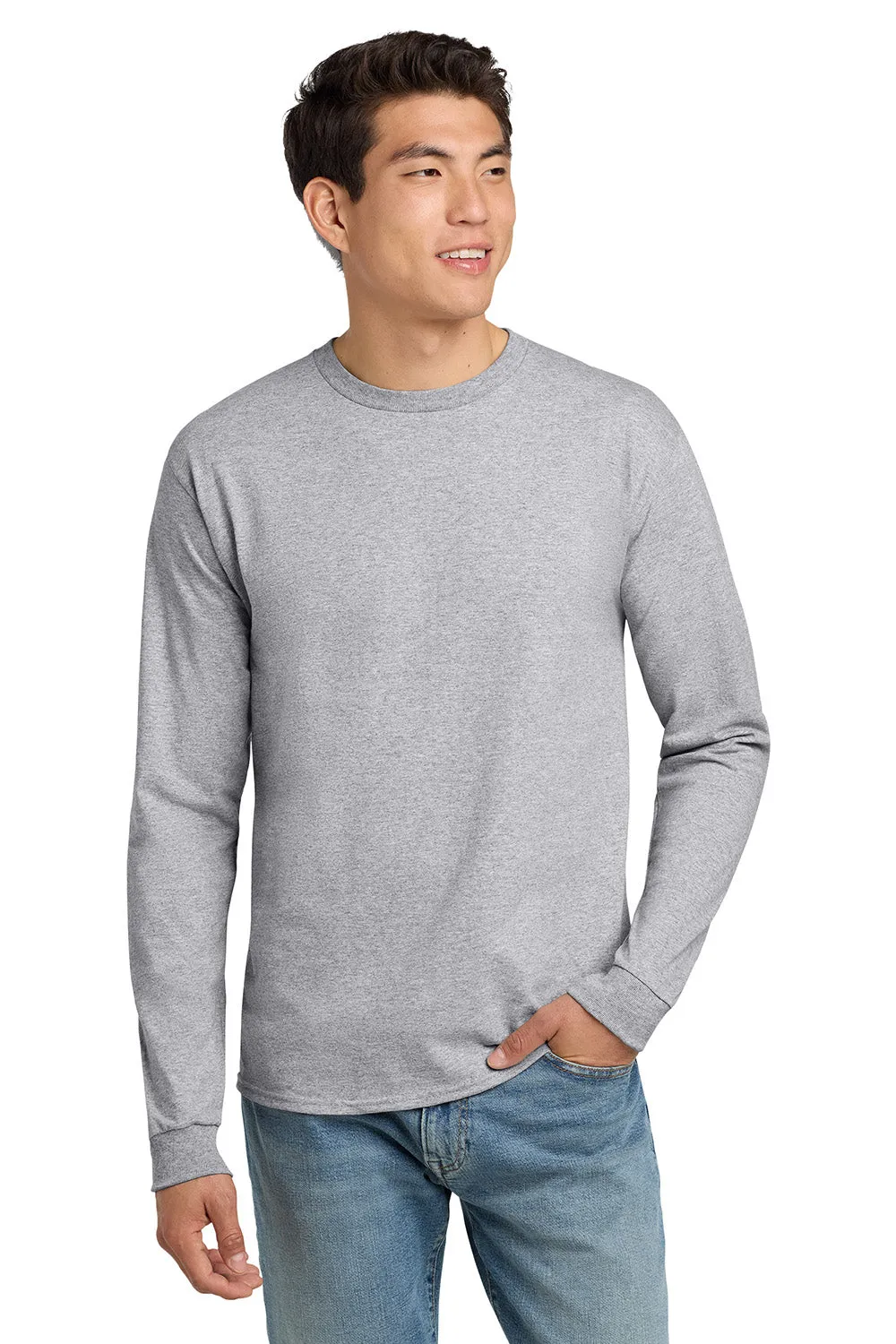Hanes Mens ComfortSoft Long Sleeve Crewneck T-Shirt - Light Steel Grey