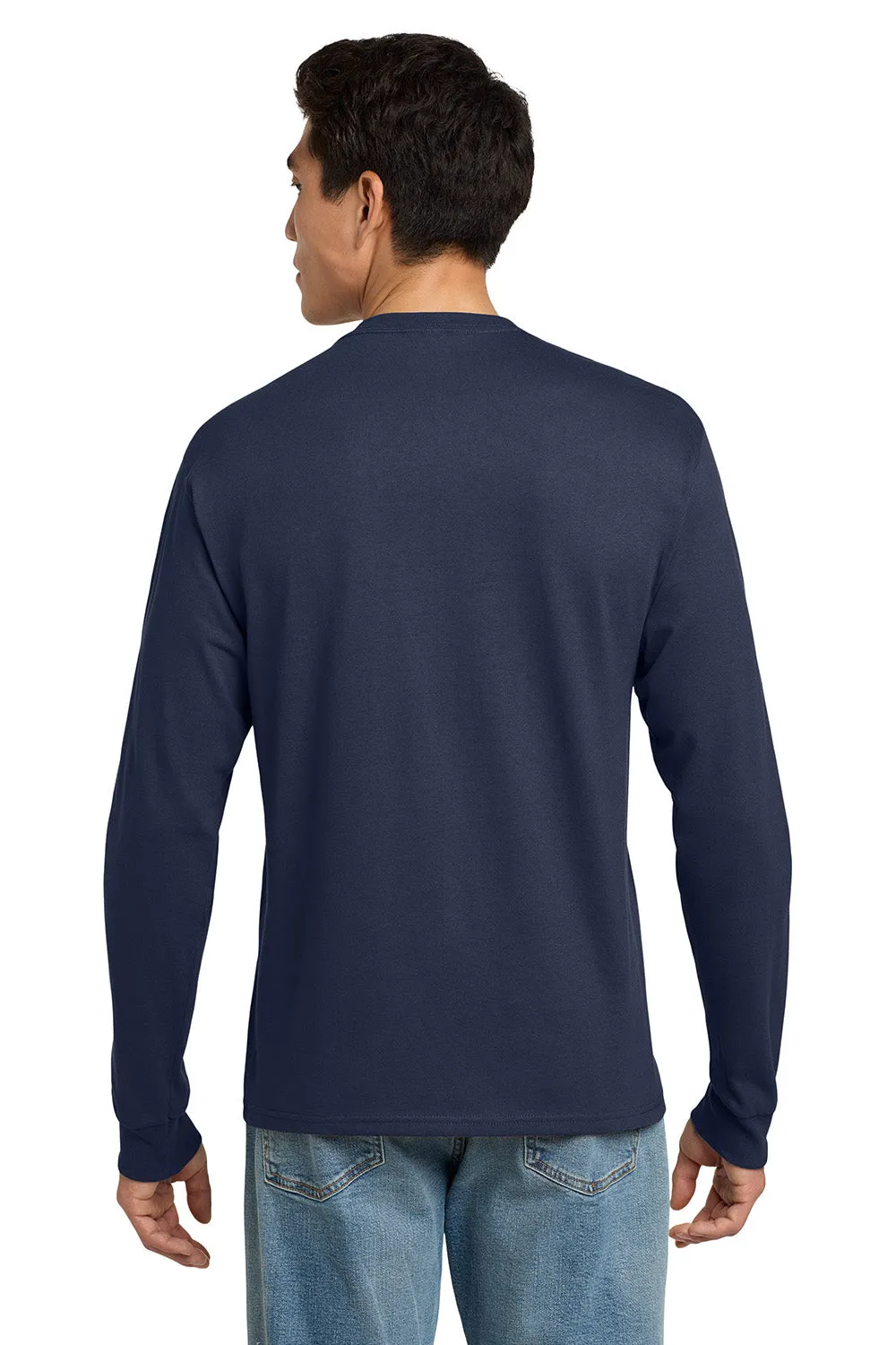 Hanes Mens ComfortSoft Long Sleeve Crewneck T-Shirt - Navy Blue