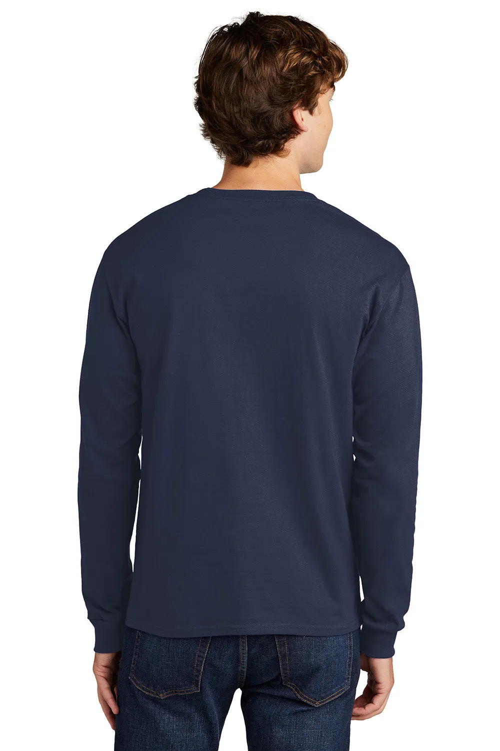 Hanes Mens ComfortSoft Long Sleeve Crewneck T-Shirt - Navy Blue