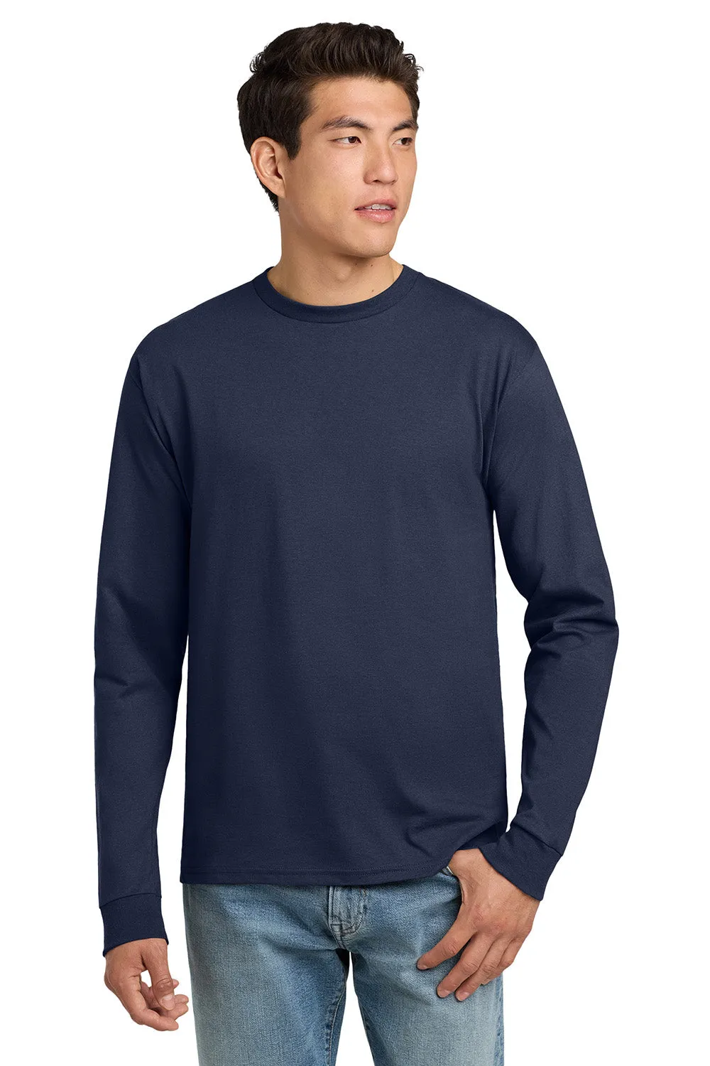 Hanes Mens ComfortSoft Long Sleeve Crewneck T-Shirt - Navy Blue
