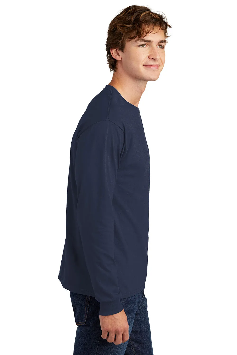Hanes Mens ComfortSoft Long Sleeve Crewneck T-Shirt - Navy Blue