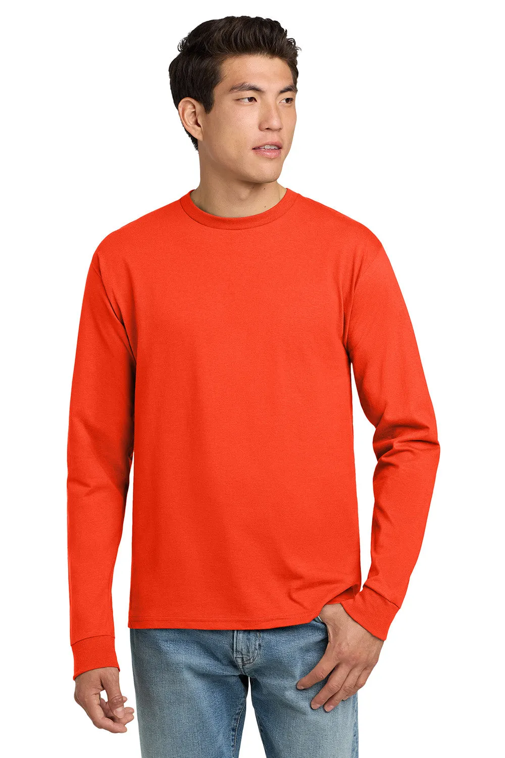 Hanes Mens ComfortSoft Long Sleeve Crewneck T-Shirt - Orange