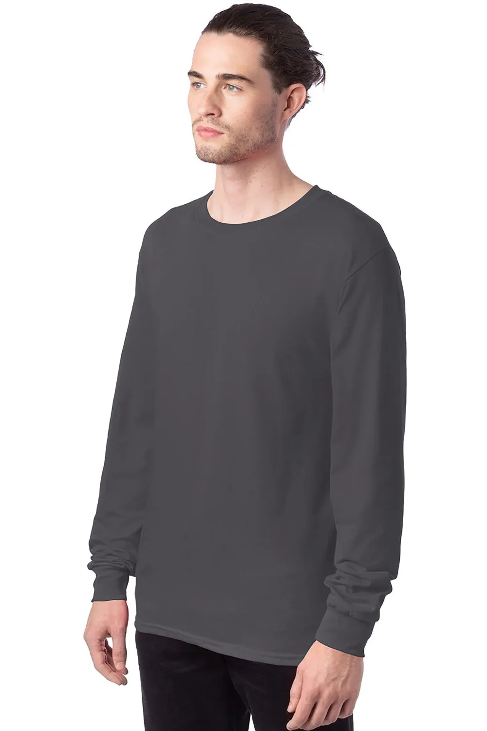 Hanes Mens ComfortSoft Long Sleeve Crewneck T-Shirt - Smoke Grey