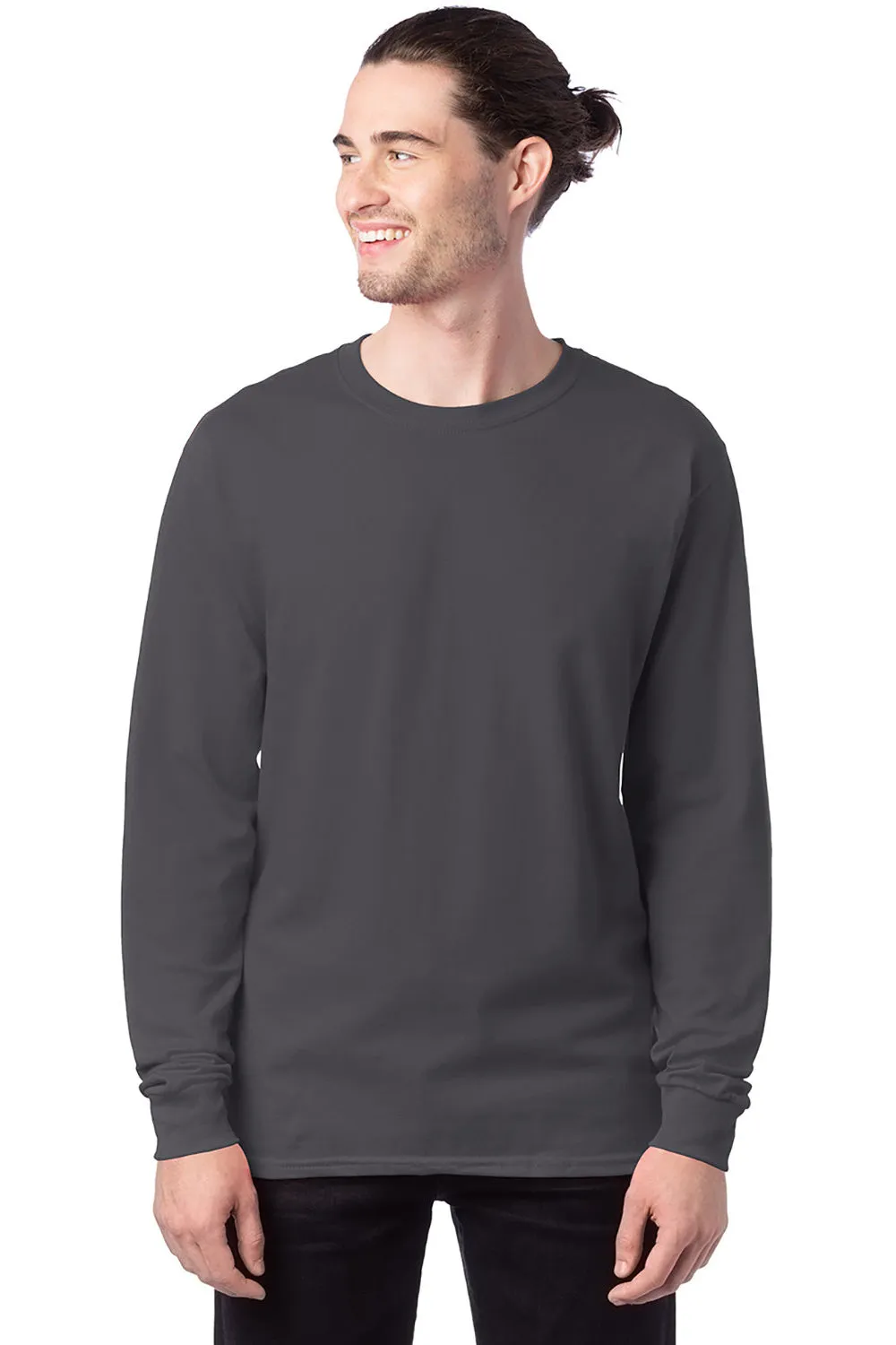 Hanes Mens ComfortSoft Long Sleeve Crewneck T-Shirt - Smoke Grey
