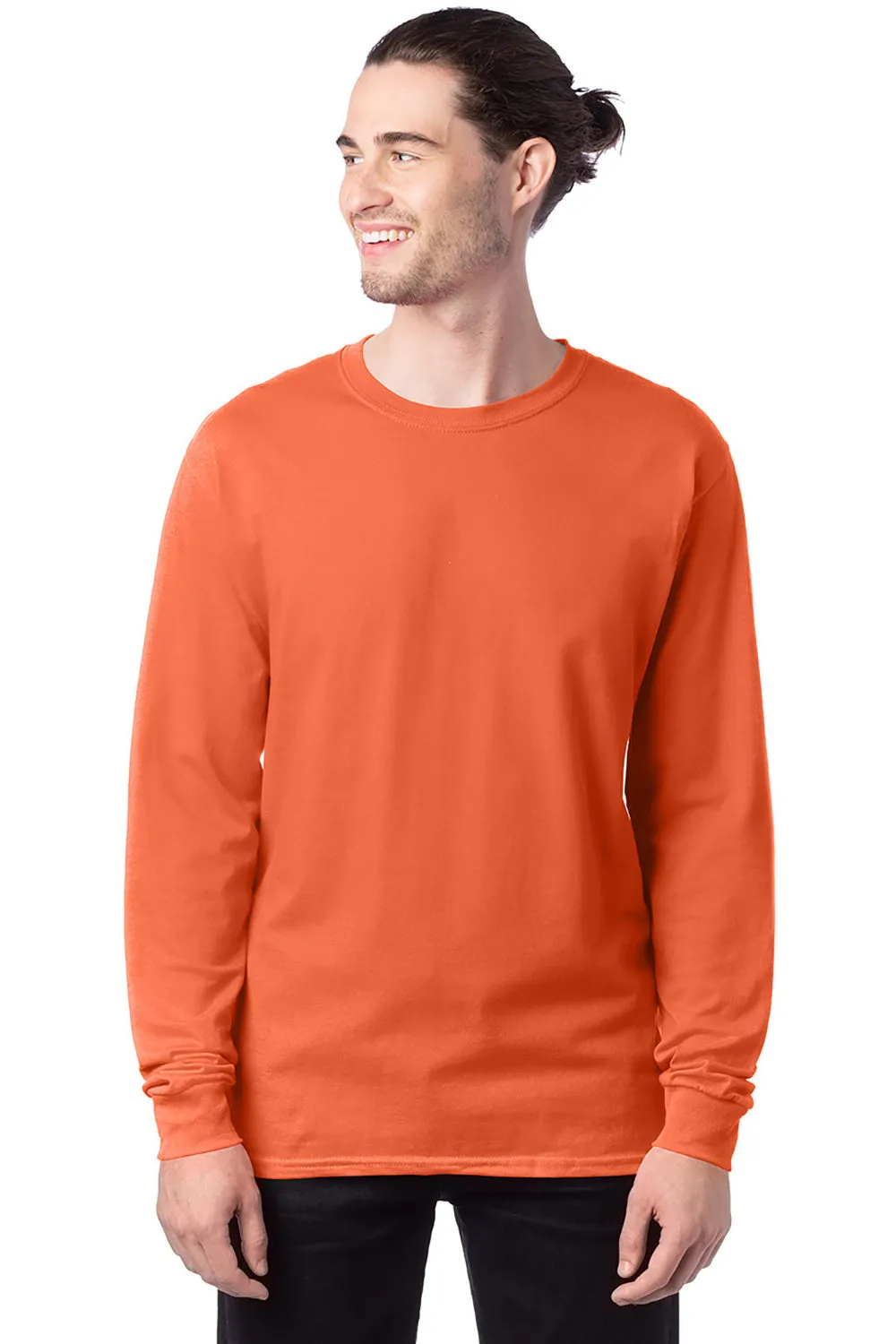 Hanes Mens ComfortSoft Long Sleeve Crewneck T-Shirt - Texas Orange