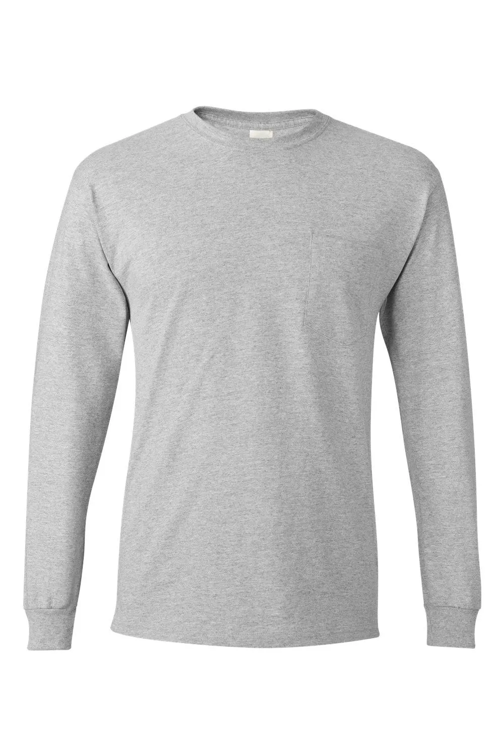 Hanes Mens ComfortSoft Long Sleeve Crewneck T-Shirt w/ Pocket - Light Steel Grey