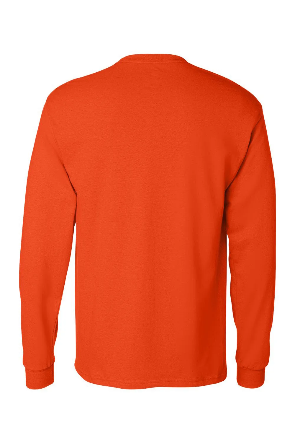 Hanes Mens ComfortSoft Long Sleeve Crewneck T-Shirt w/ Pocket - Orange