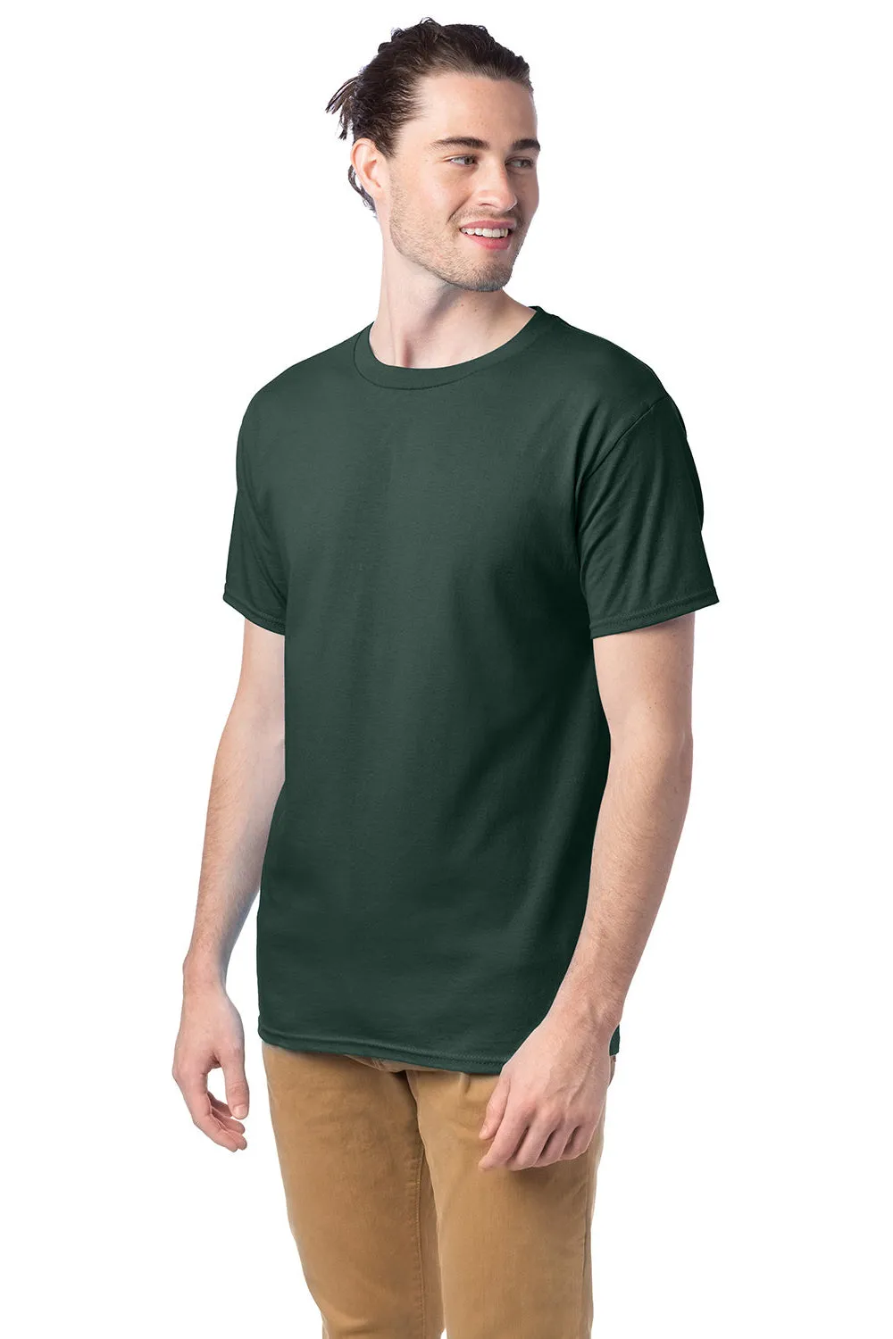 Hanes Mens ComfortSoft Short Sleeve Crewneck T-Shirt - Athletic Dark Green