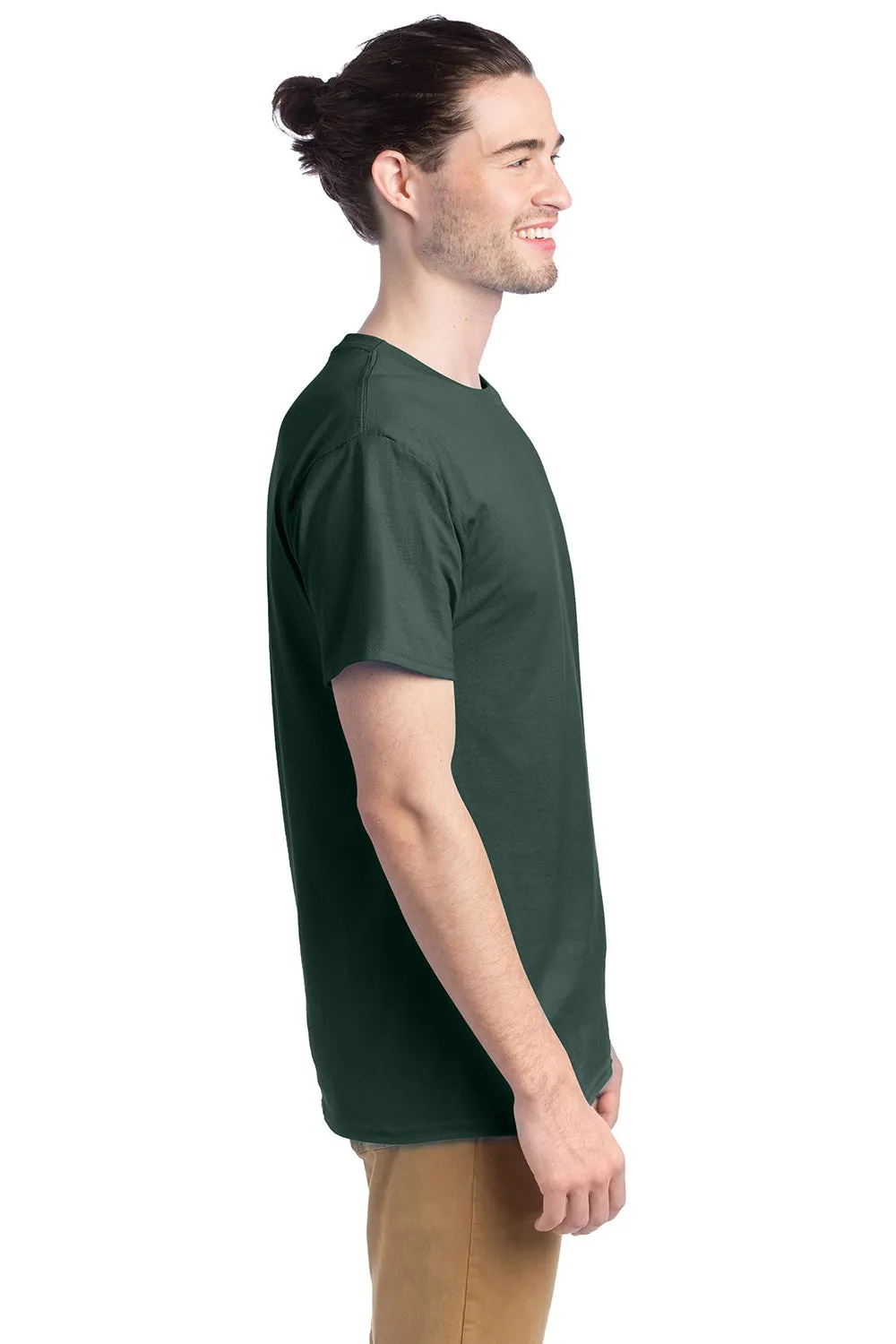 Hanes Mens ComfortSoft Short Sleeve Crewneck T-Shirt - Athletic Dark Green