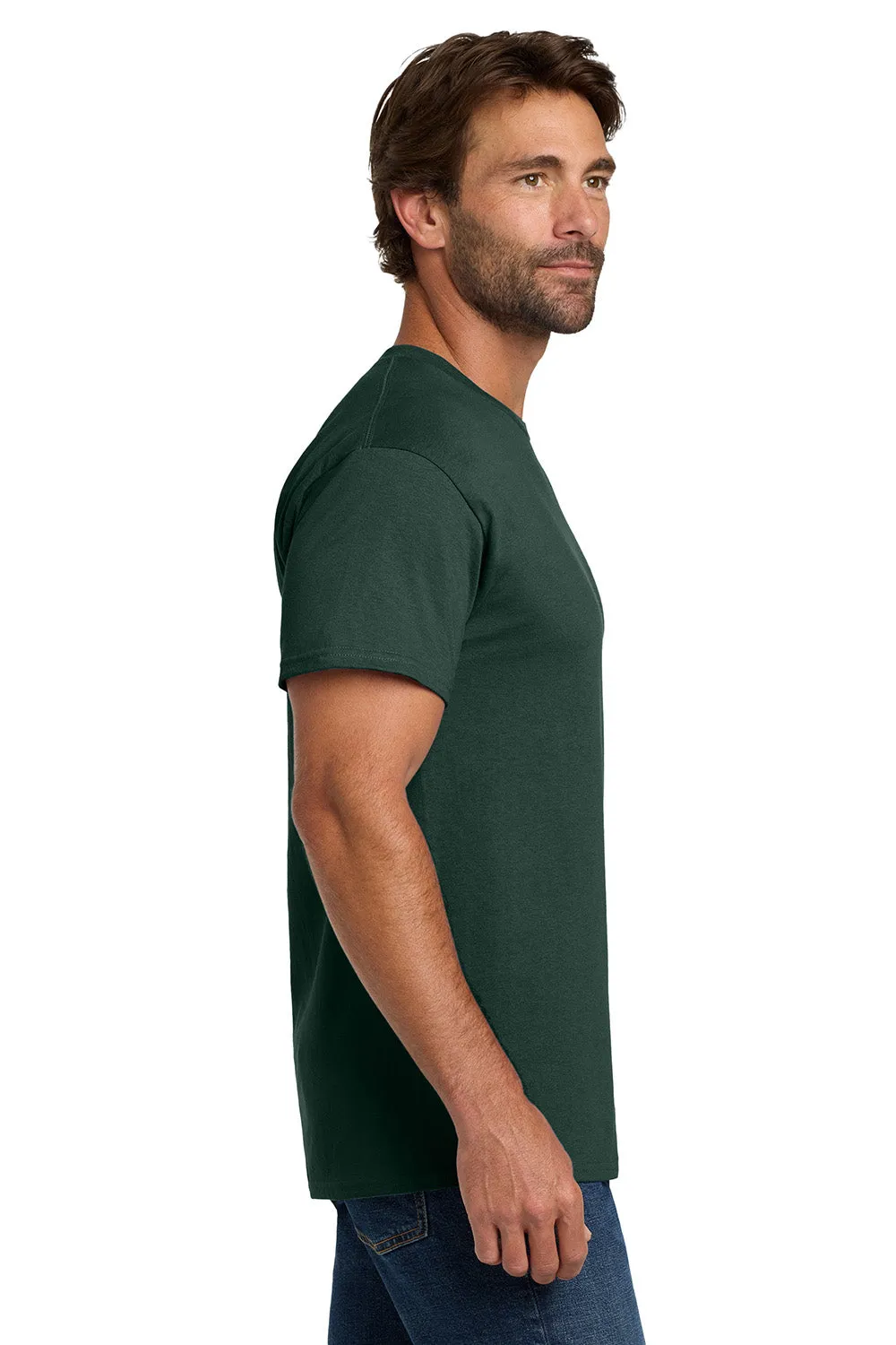 Hanes Mens ComfortSoft Short Sleeve Crewneck T-Shirt - Deep Forest Green