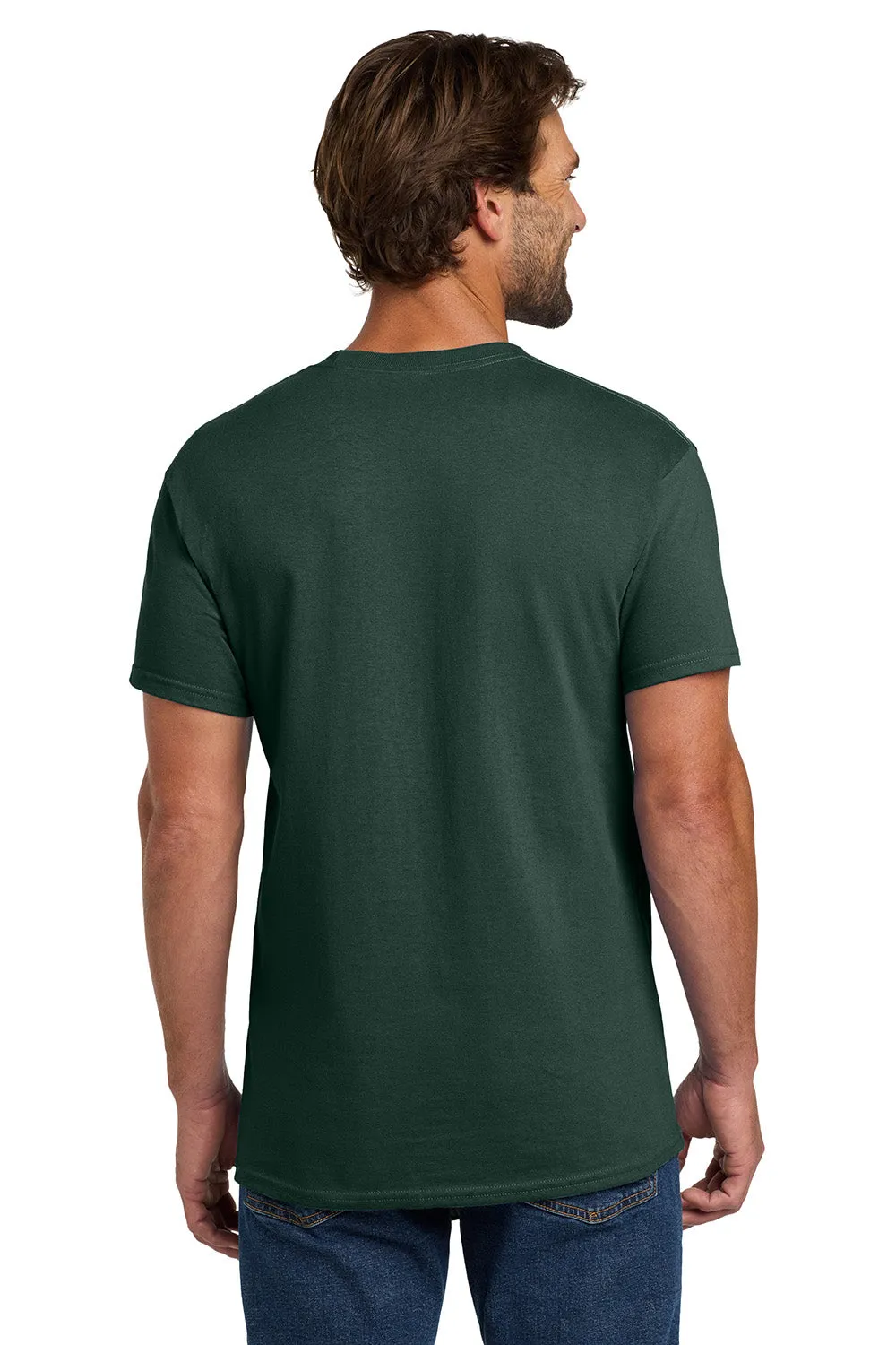 Hanes Mens ComfortSoft Short Sleeve Crewneck T-Shirt - Deep Forest Green