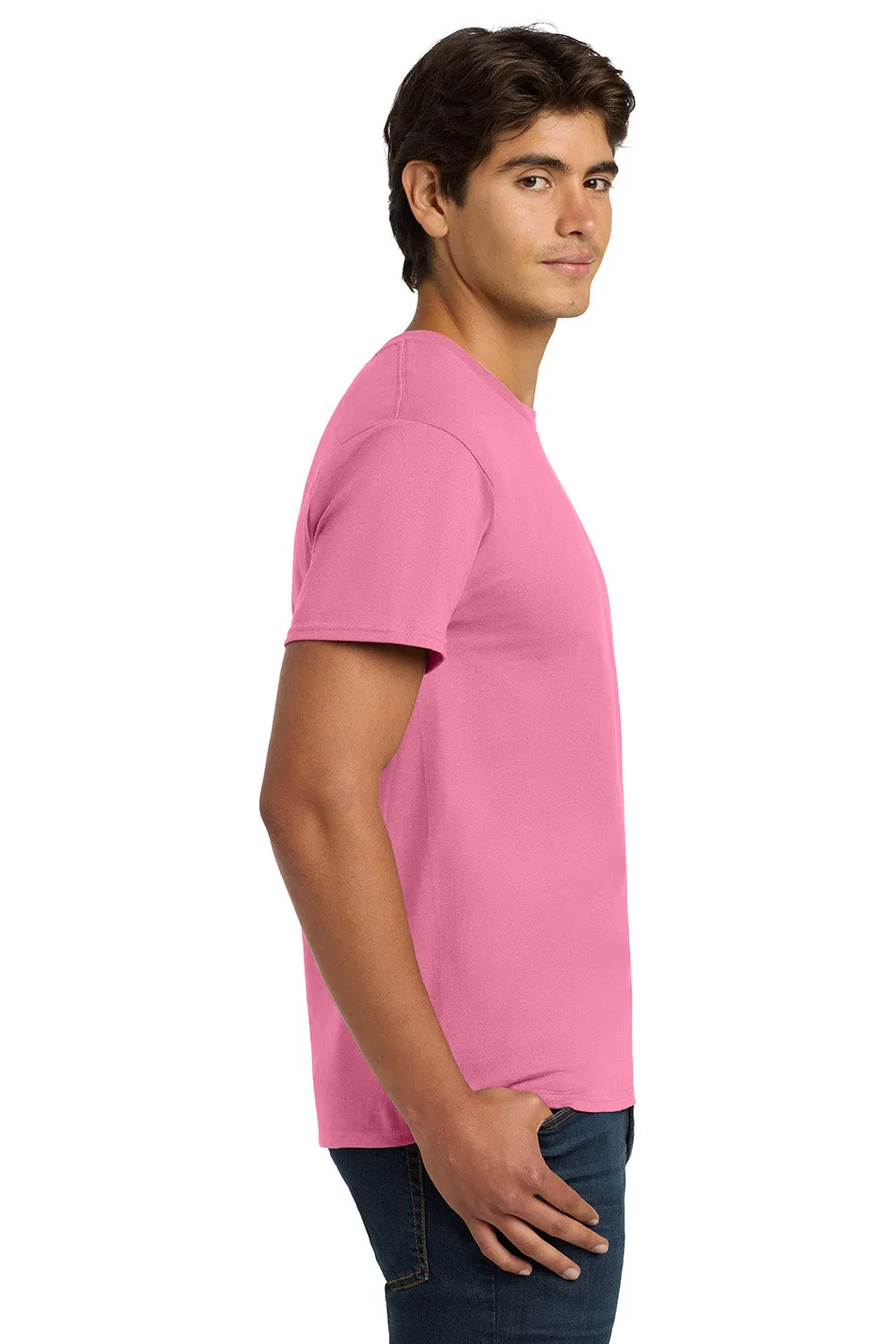 Hanes Mens ComfortSoft Short Sleeve Crewneck T-Shirt - Pink