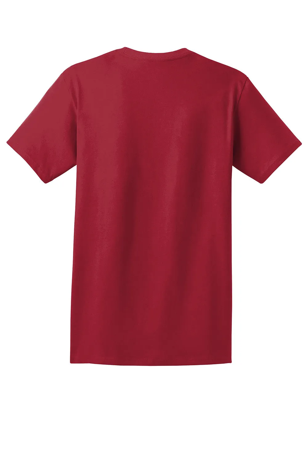 Hanes Mens ComfortSoft Short Sleeve Crewneck T-Shirt w/ Pocket - Deep Red