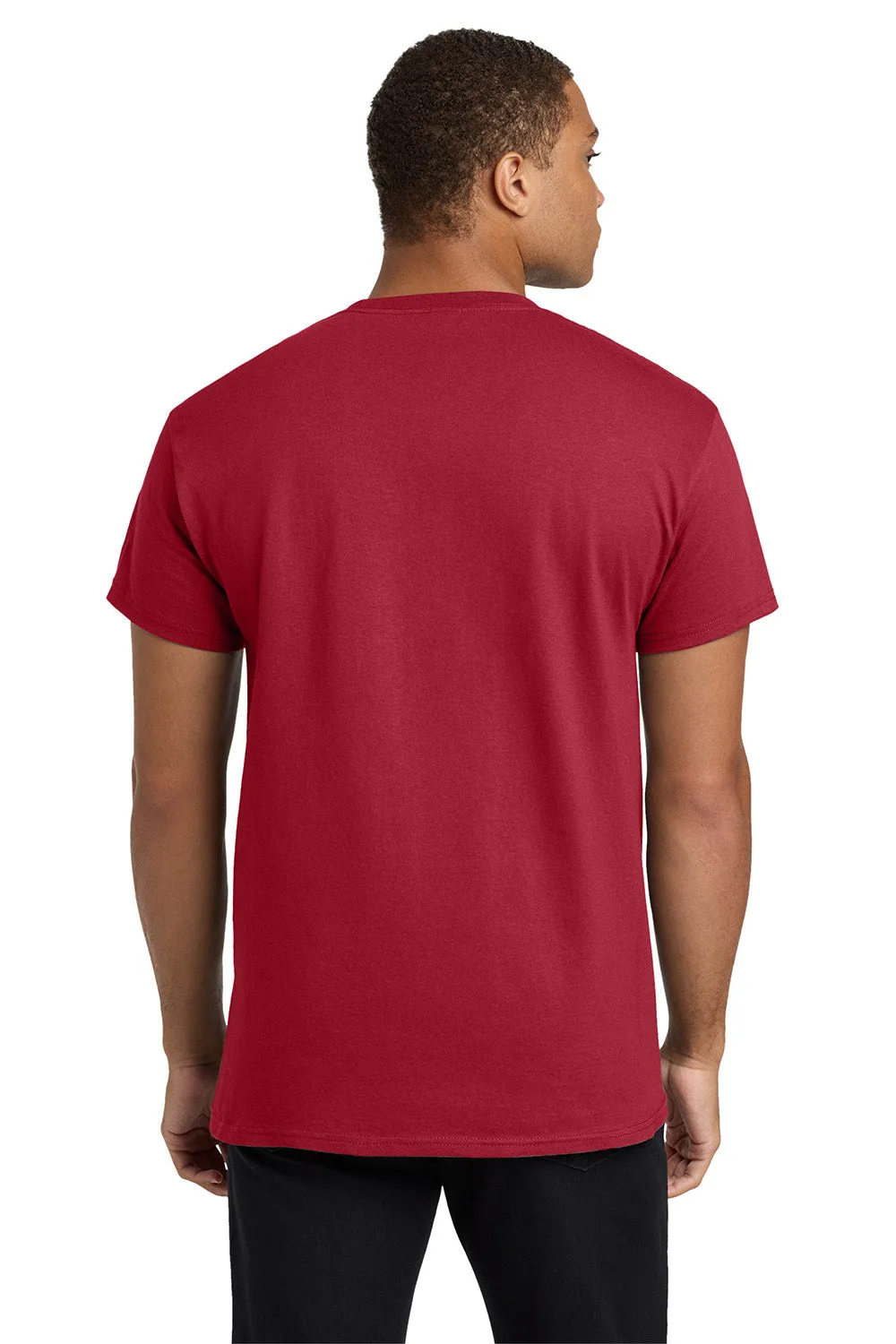 Hanes Mens ComfortSoft Short Sleeve Crewneck T-Shirt w/ Pocket - Deep Red
