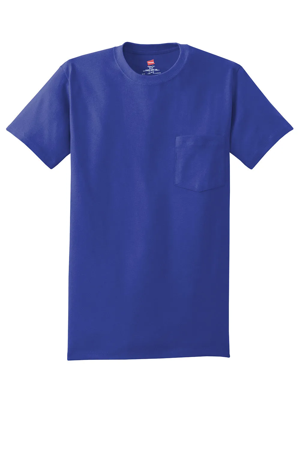 Hanes Mens ComfortSoft Short Sleeve Crewneck T-Shirt w/ Pocket - Deep Royal Blue
