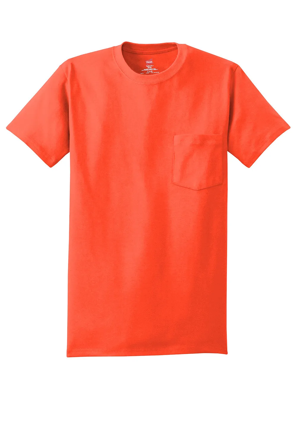 Hanes Mens ComfortSoft Short Sleeve Crewneck T-Shirt w/ Pocket - Orange