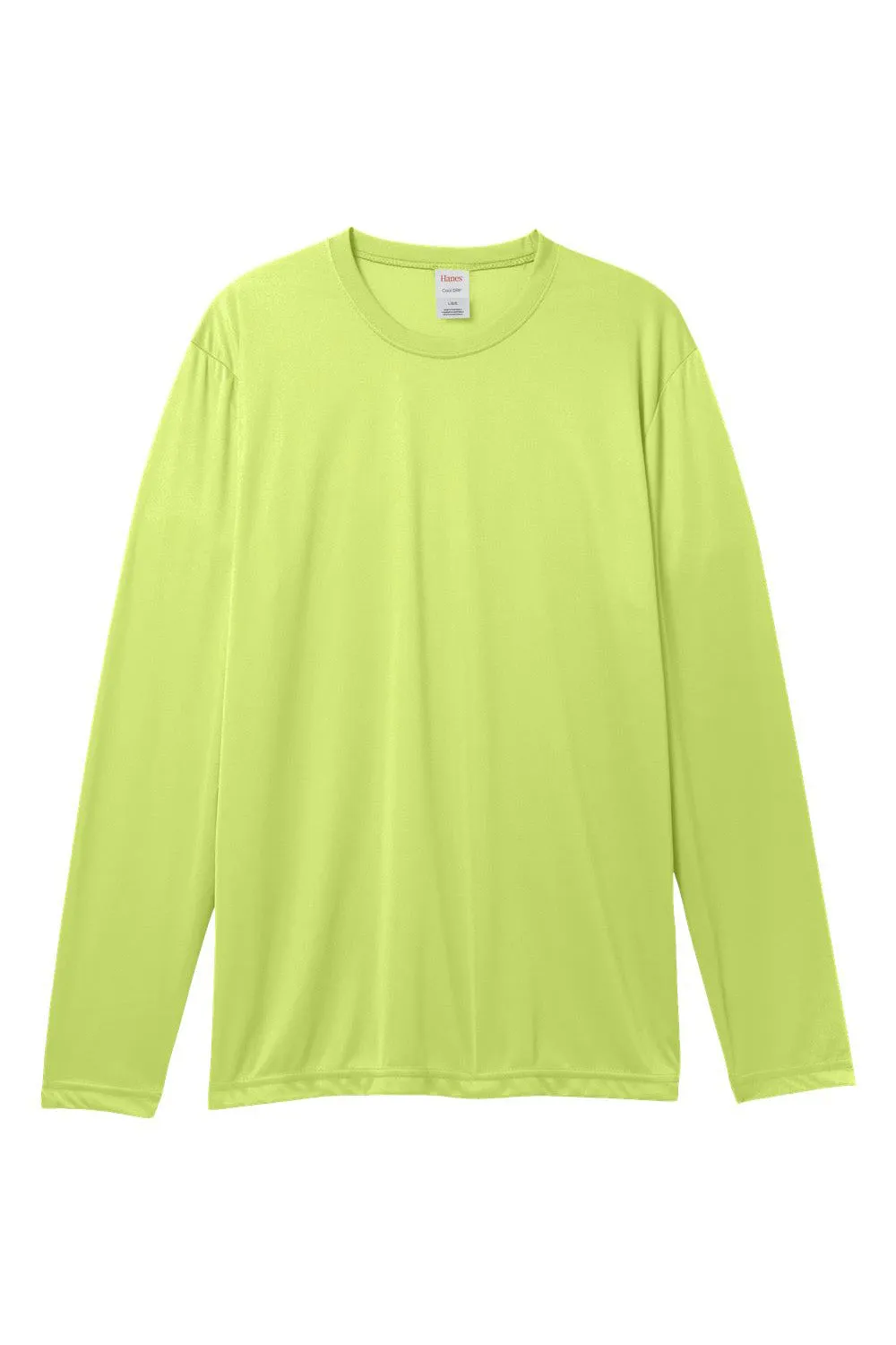 Hanes Mens Cool DRI FreshIQ Moisture Wicking Long Sleeve Crewneck T-Shirt - Safety Green
