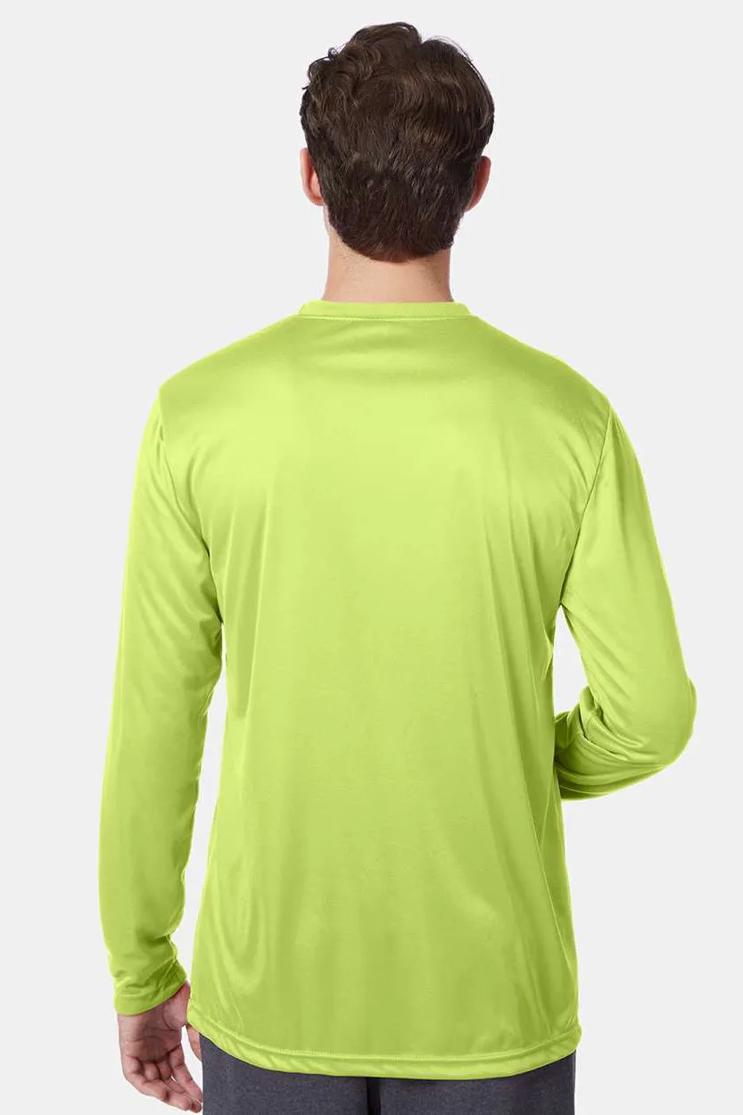 Hanes Mens Cool DRI FreshIQ Moisture Wicking Long Sleeve Crewneck T-Shirt - Safety Green