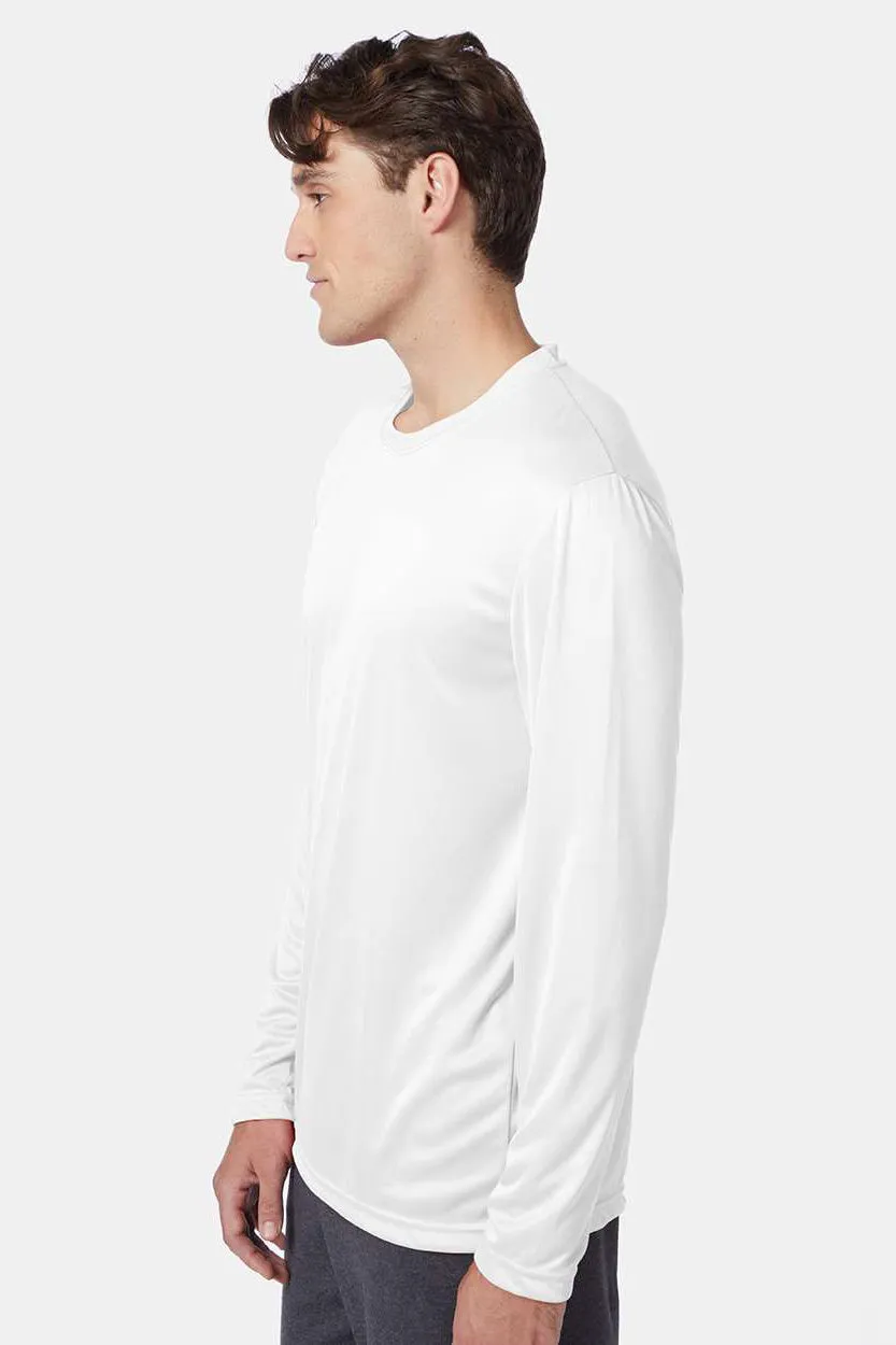 Hanes Mens Cool DRI FreshIQ Moisture Wicking Long Sleeve Crewneck T-Shirt - White