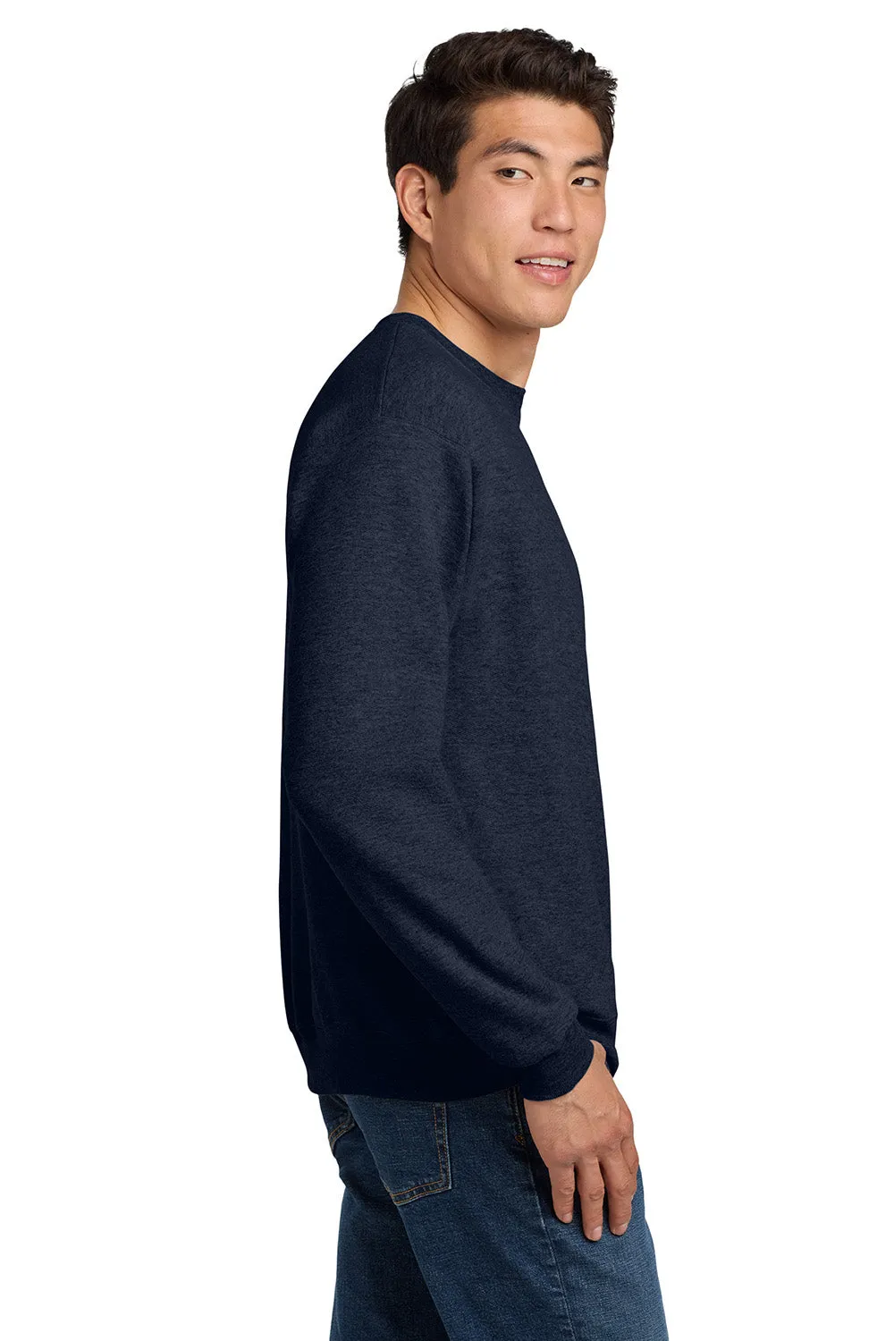 Hanes Mens EcoSmart Print Pro XP Pill Resistant Fleece Crewneck Sweatshirt - Heather Navy Blue