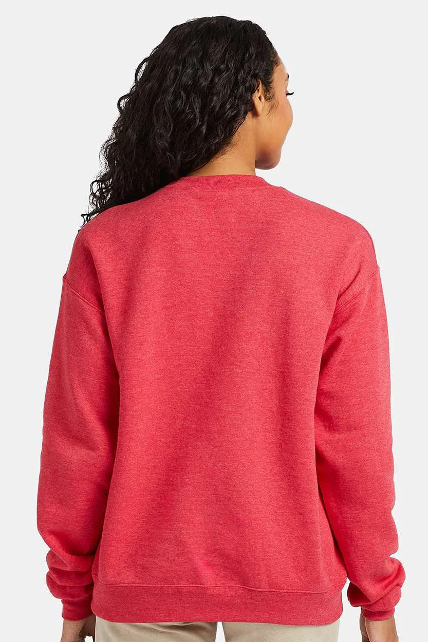 Hanes Mens EcoSmart Print Pro XP Pill Resistant Fleece Crewneck Sweatshirt - Heather Red