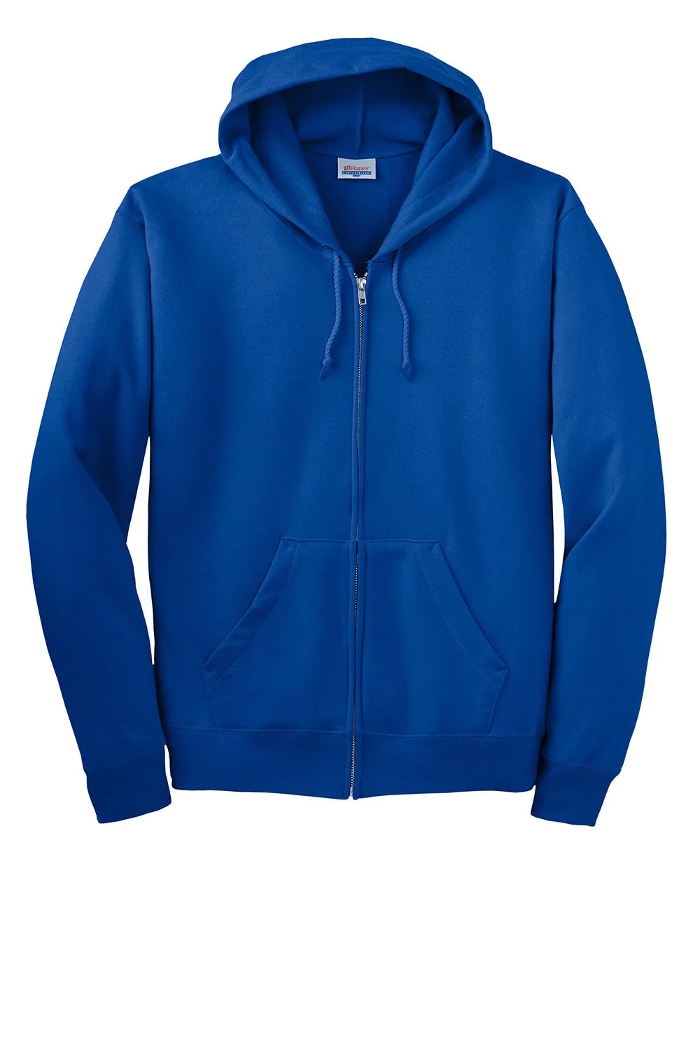 Hanes Mens EcoSmart Print Pro XP Pill Resistant Full Zip Hooded Sweatshirt Hoodie w/ Pockets - Deep Royal Blue