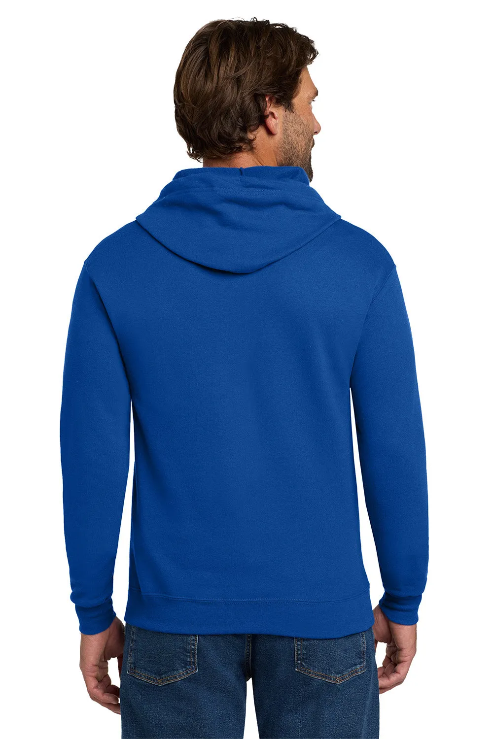 Hanes Mens EcoSmart Print Pro XP Pill Resistant Full Zip Hooded Sweatshirt Hoodie w/ Pockets - Deep Royal Blue