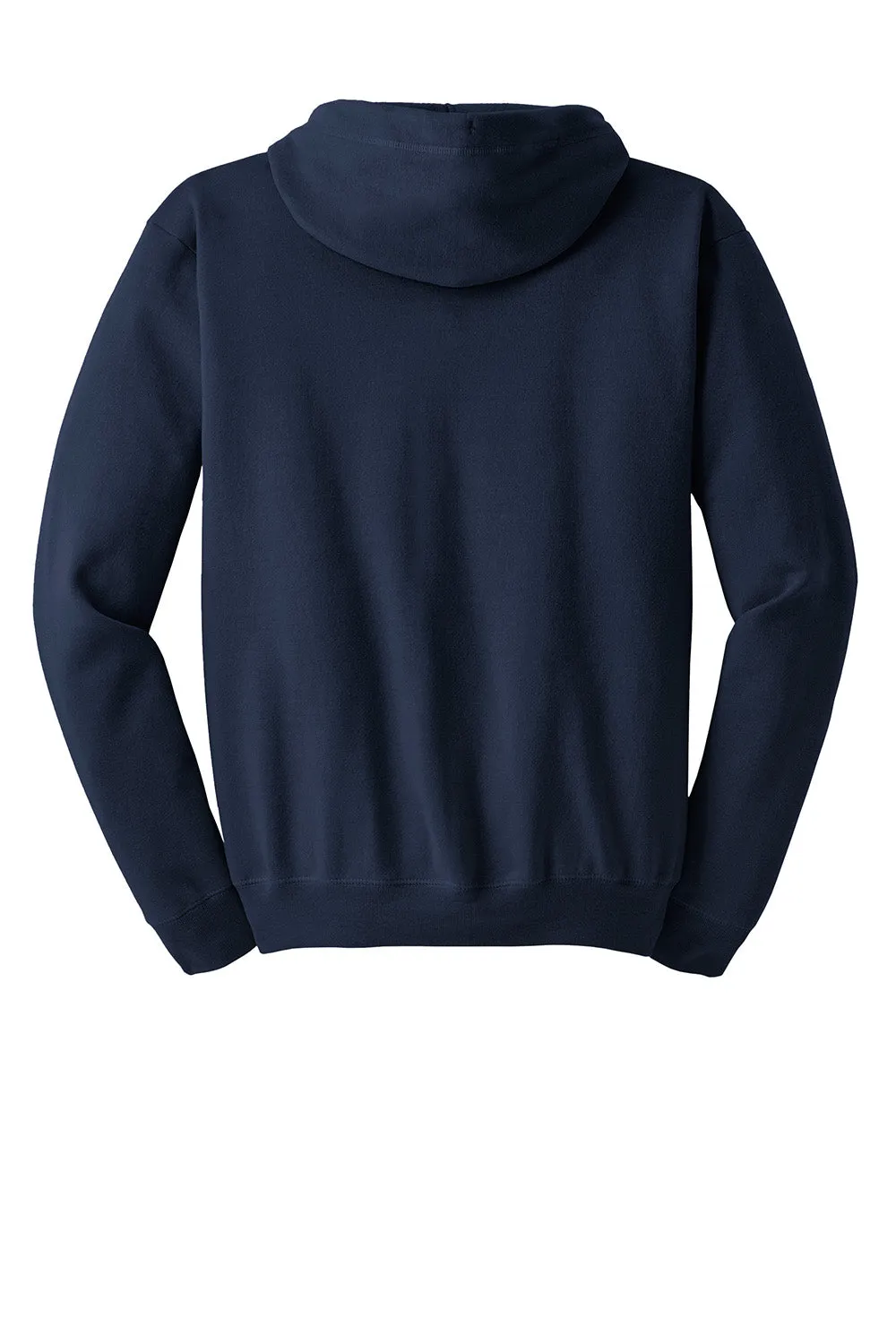 Hanes Mens EcoSmart Print Pro XP Pill Resistant Full Zip Hooded Sweatshirt Hoodie w/ Pockets - Navy Blue