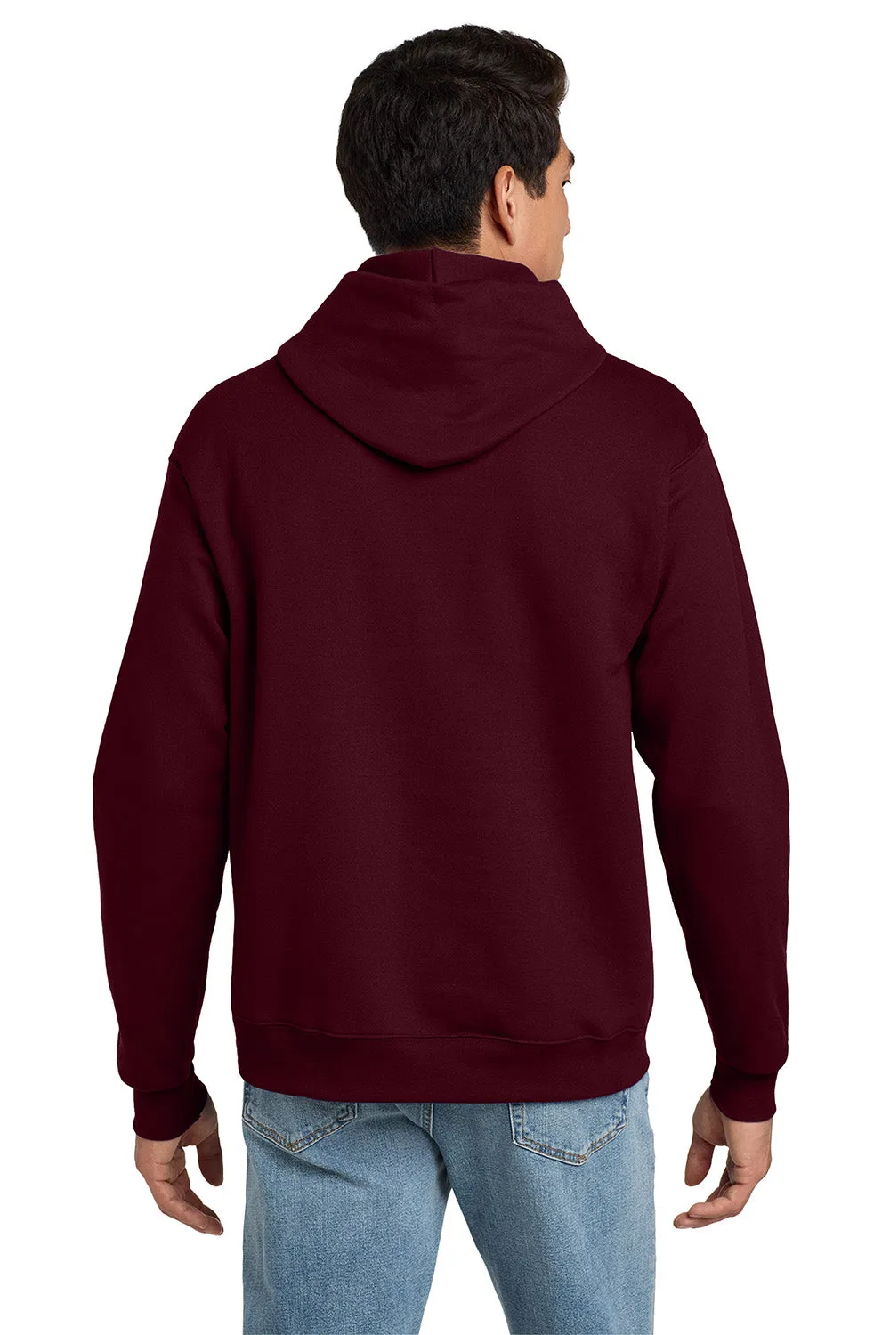 Hanes Mens EcoSmart Print Pro XP Pill Resistant Hooded Sweatshirt Hoodie w/ Pouch Pocket - Maroon