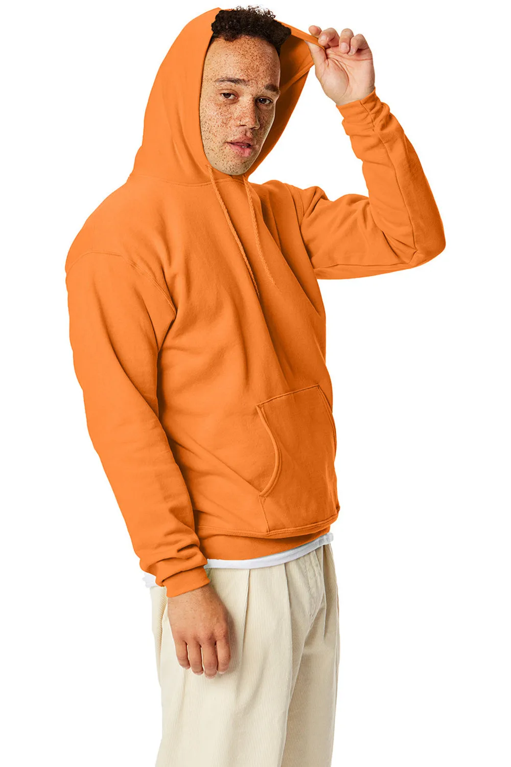 Hanes Mens EcoSmart Print Pro XP Pill Resistant Hooded Sweatshirt Hoodie w/ Pouch Pocket - Tennessee Orange