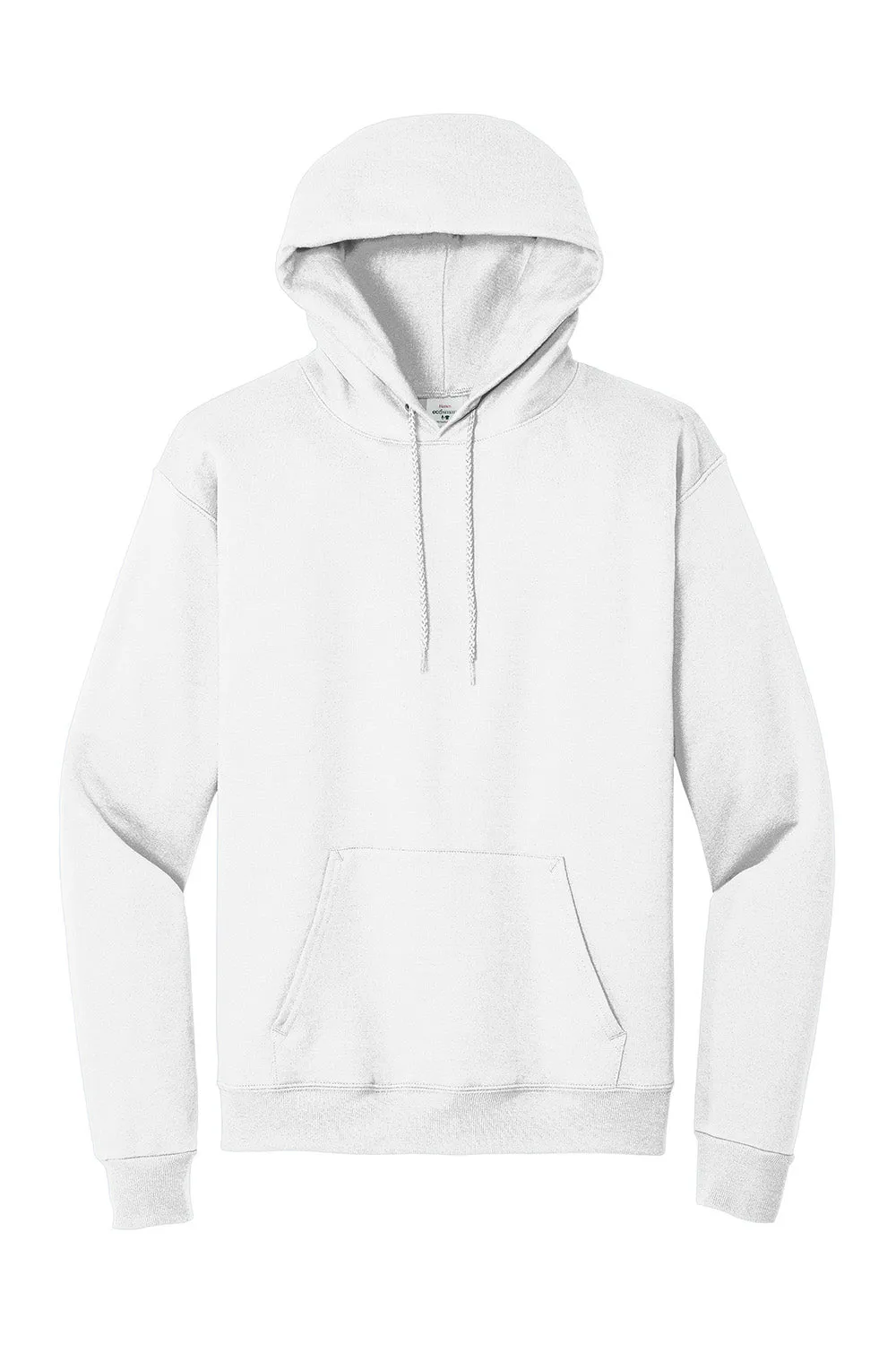 Hanes Mens EcoSmart Print Pro XP Pill Resistant Hooded Sweatshirt Hoodie w/ Pouch Pocket - White