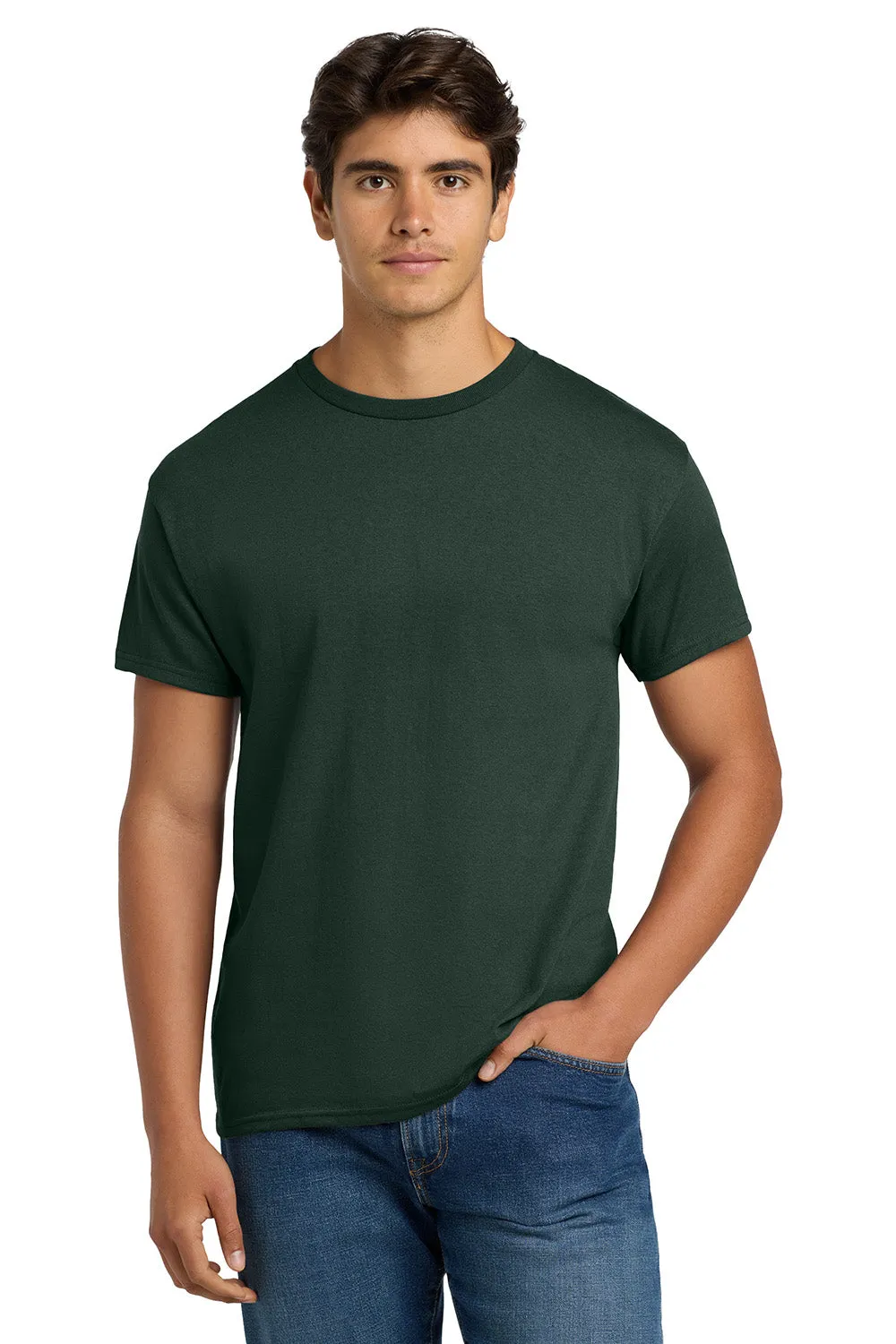 Hanes Mens EcoSmart Short Sleeve Crewneck T-Shirt - Deep Forest Green
