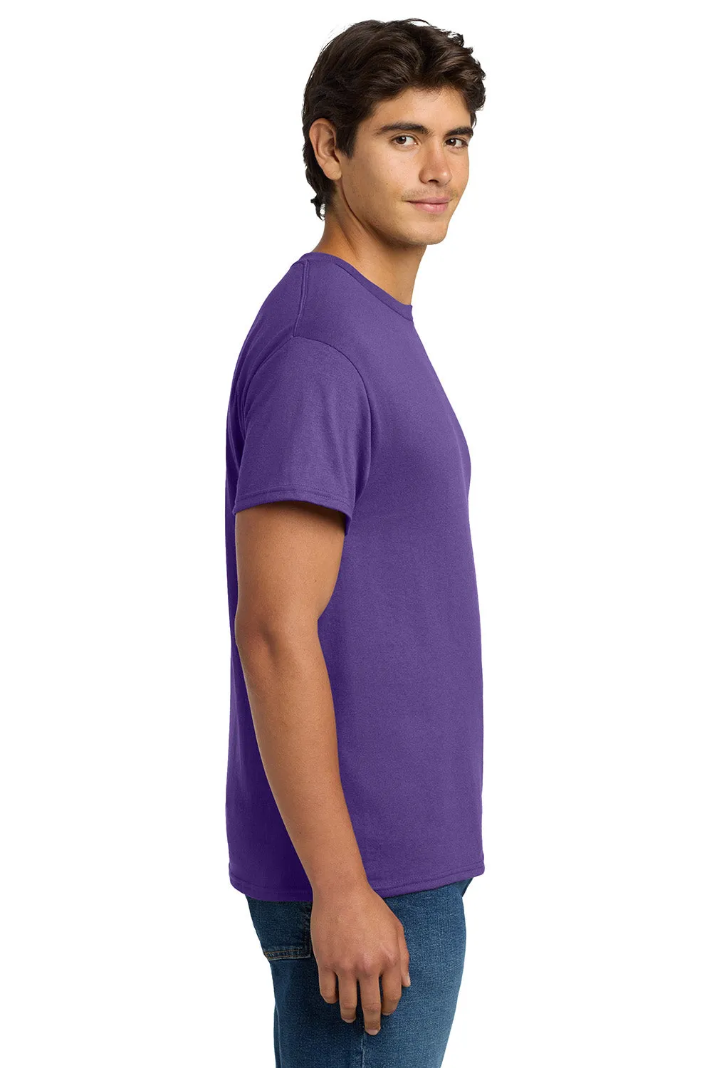 Hanes Mens EcoSmart Short Sleeve Crewneck T-Shirt - Purple