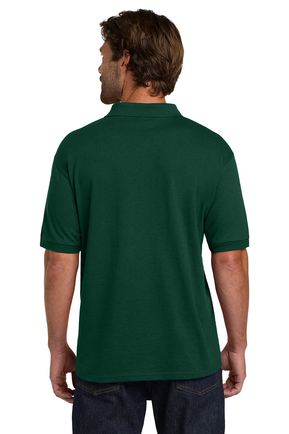 Hanes Mens EcoSmart Short Sleeve Polo Shirt - Deep Forest Green