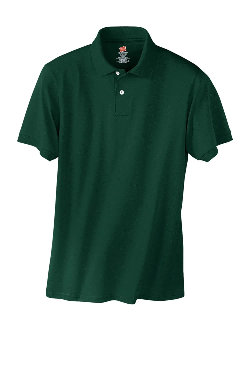 Hanes Mens EcoSmart Short Sleeve Polo Shirt - Deep Forest Green
