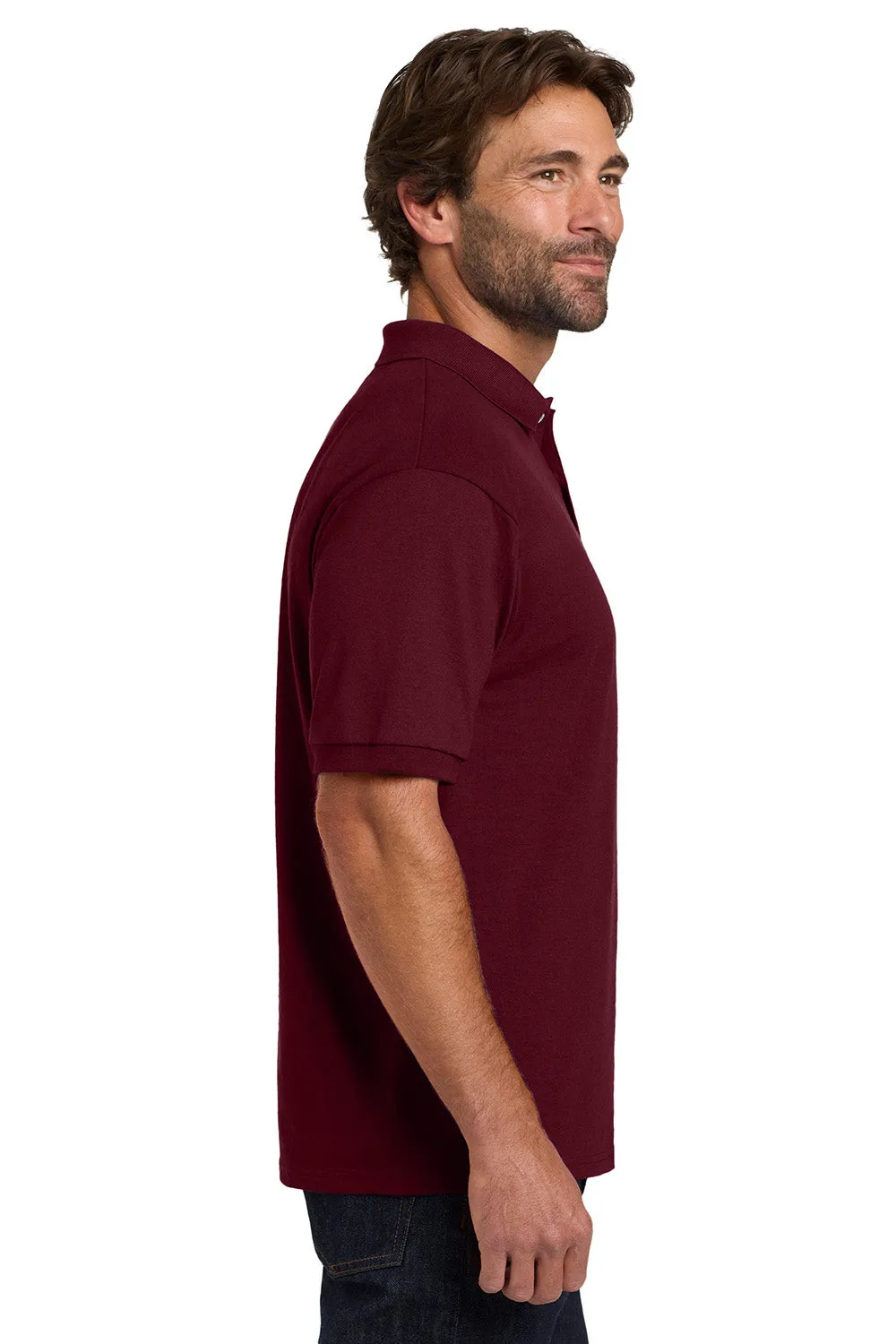 Hanes Mens EcoSmart Short Sleeve Polo Shirt - Maroon