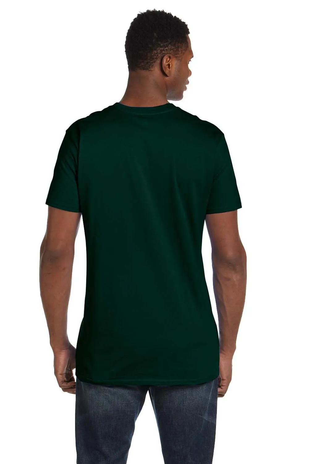 Hanes Mens Nano-T Short Sleeve Crewneck T-Shirt - Deep Forest Green