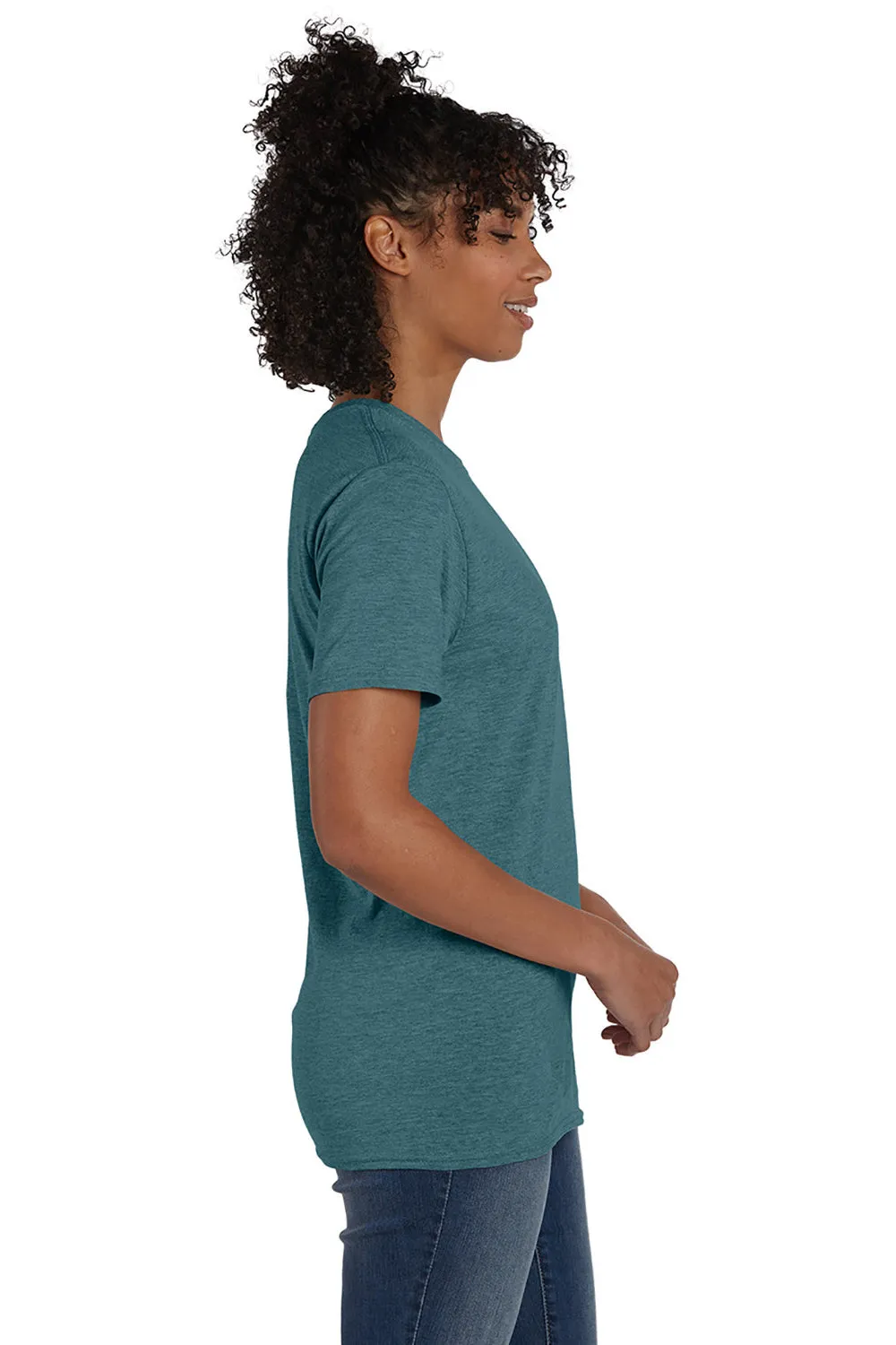 Hanes Mens Nano-T Short Sleeve Crewneck T-Shirt - Heather Cactus Green