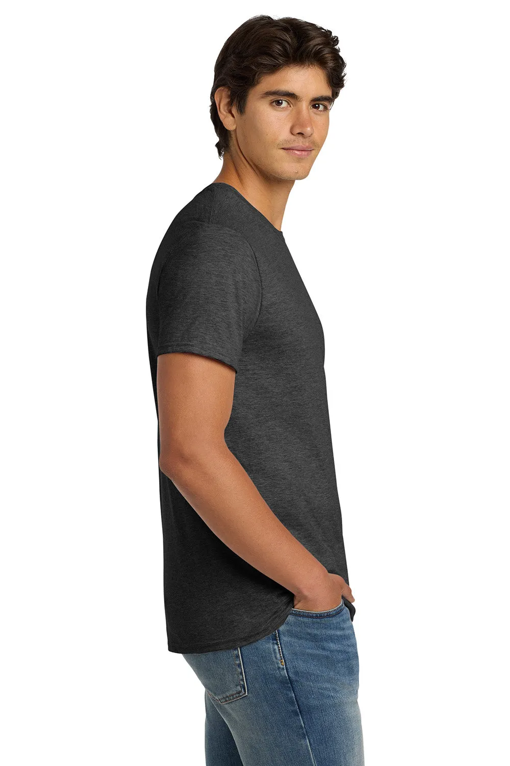 Hanes Mens Nano-T Short Sleeve Crewneck T-Shirt - Heather Charcoal Grey