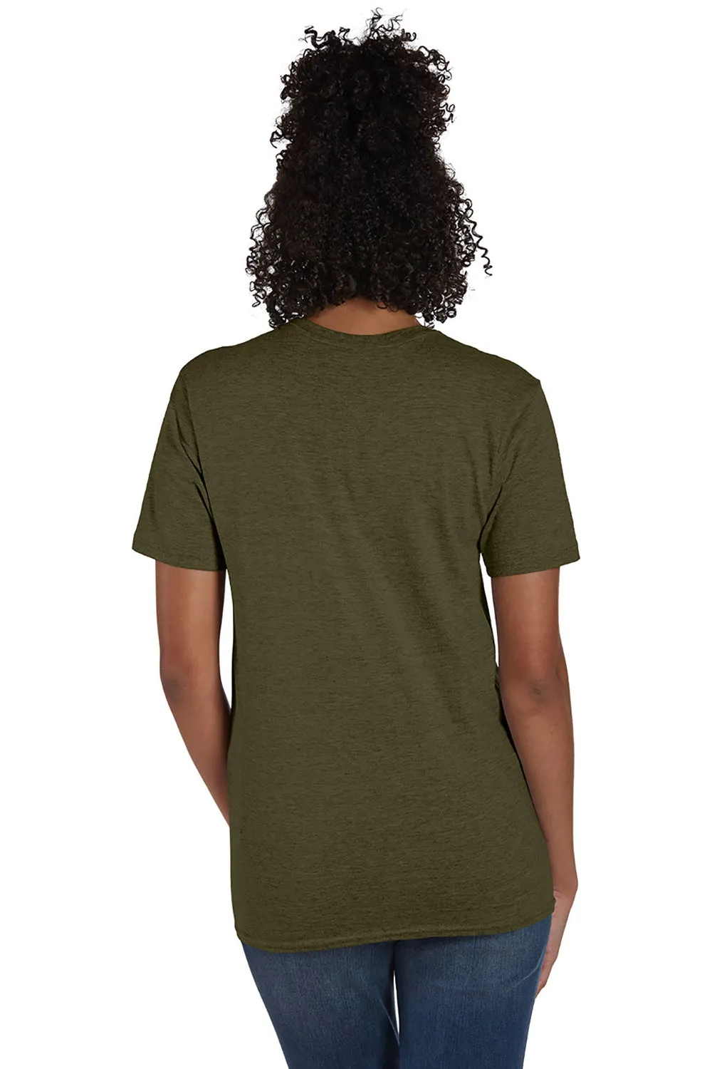 Hanes Mens Nano-T Short Sleeve Crewneck T-Shirt - Heather Military Green