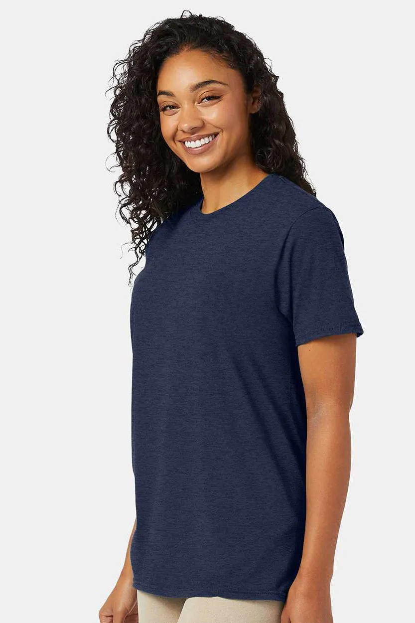 Hanes Mens Nano-T Short Sleeve Crewneck T-Shirt - Heather Navy Blue