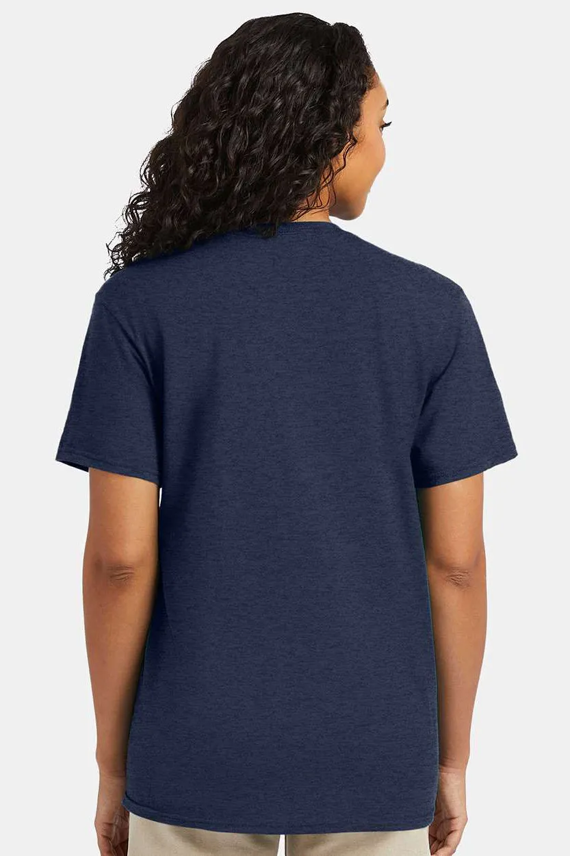 Hanes Mens Nano-T Short Sleeve Crewneck T-Shirt - Heather Navy Blue