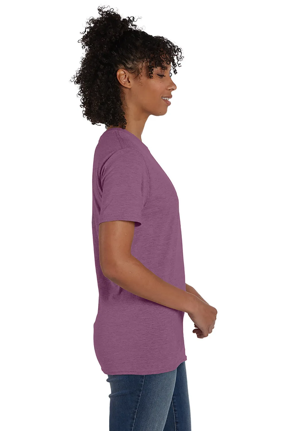 Hanes Mens Nano-T Short Sleeve Crewneck T-Shirt - Heather Purple Rain