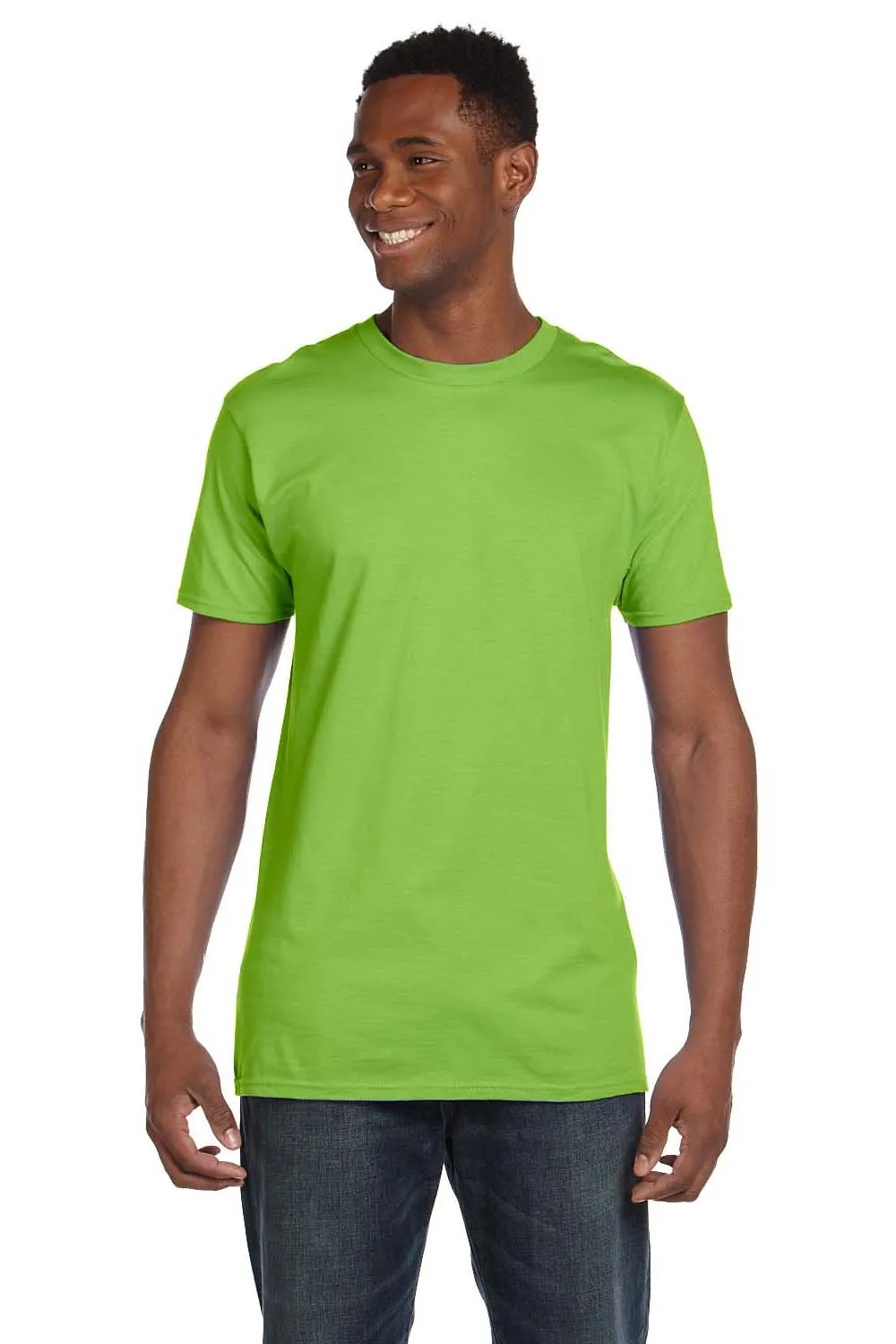 Hanes Mens Nano-T Short Sleeve Crewneck T-Shirt - Lime Green