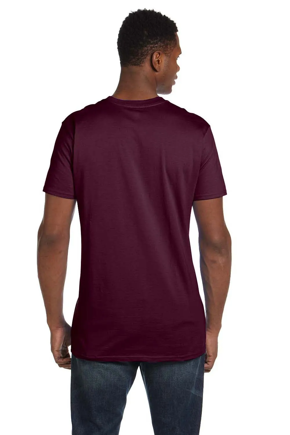 Hanes Mens Nano-T Short Sleeve Crewneck T-Shirt - Maroon