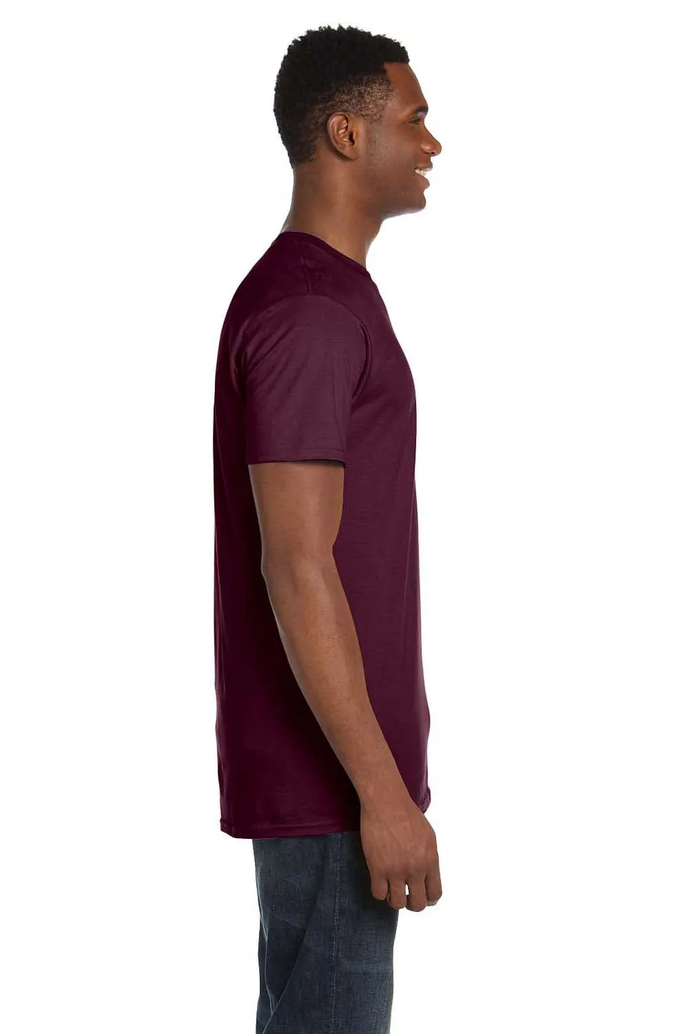 Hanes Mens Nano-T Short Sleeve Crewneck T-Shirt - Maroon