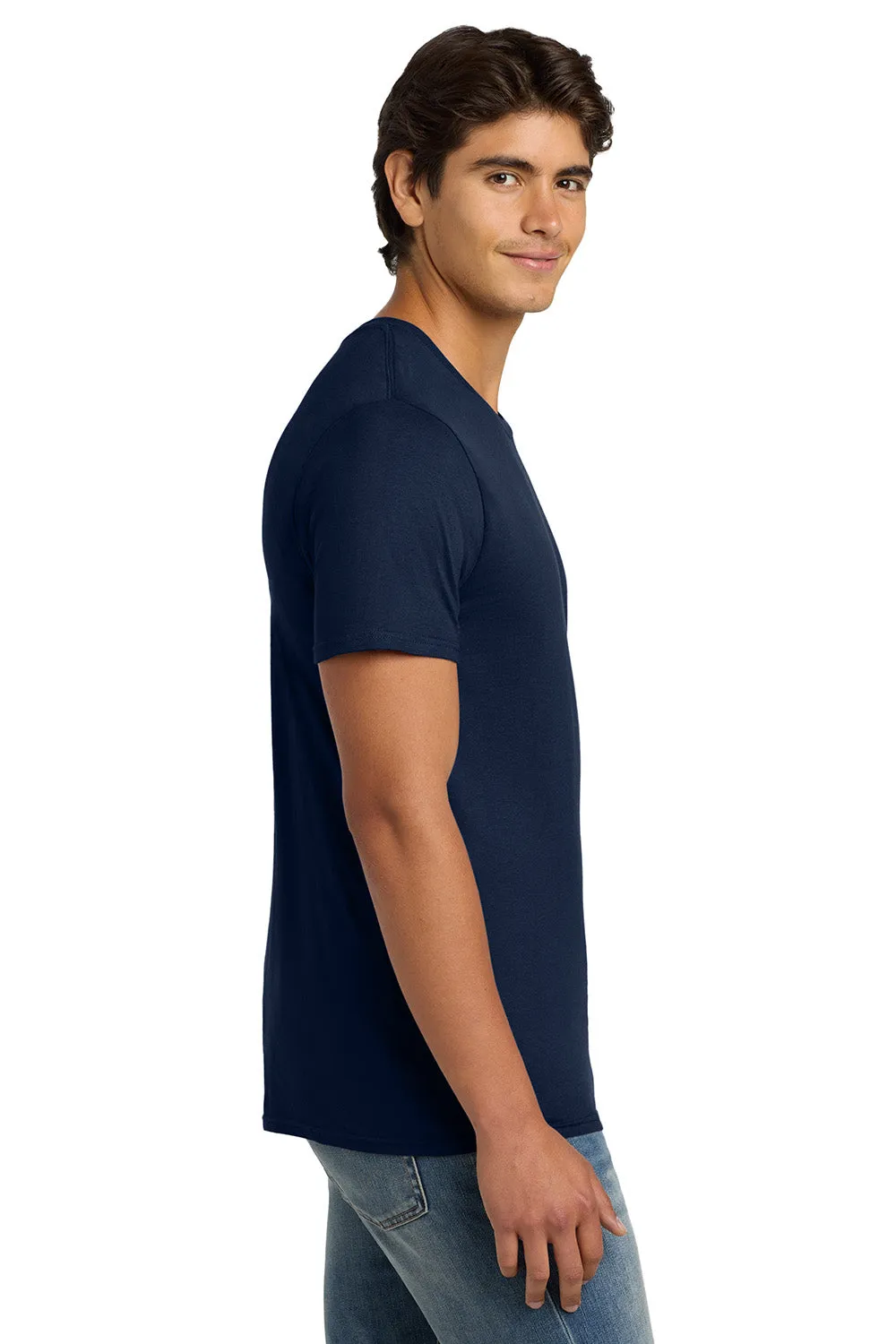 Hanes Mens Nano-T Short Sleeve Crewneck T-Shirt - Navy Blue