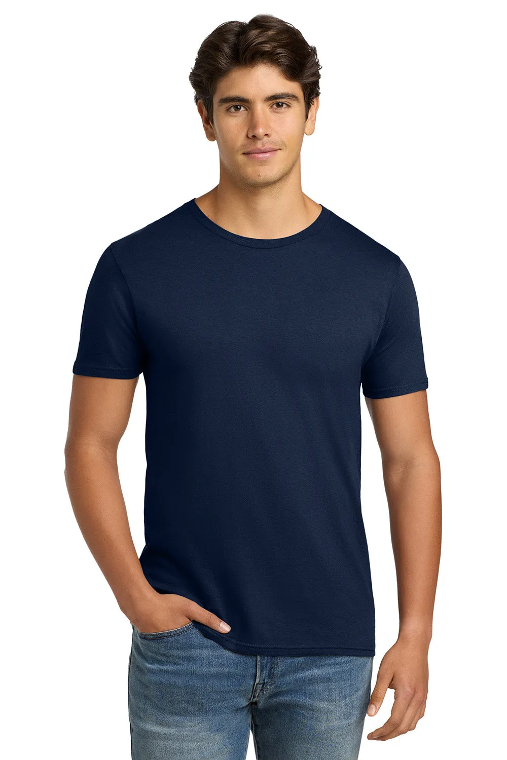Hanes Mens Nano-T Short Sleeve Crewneck T-Shirt - Navy Blue