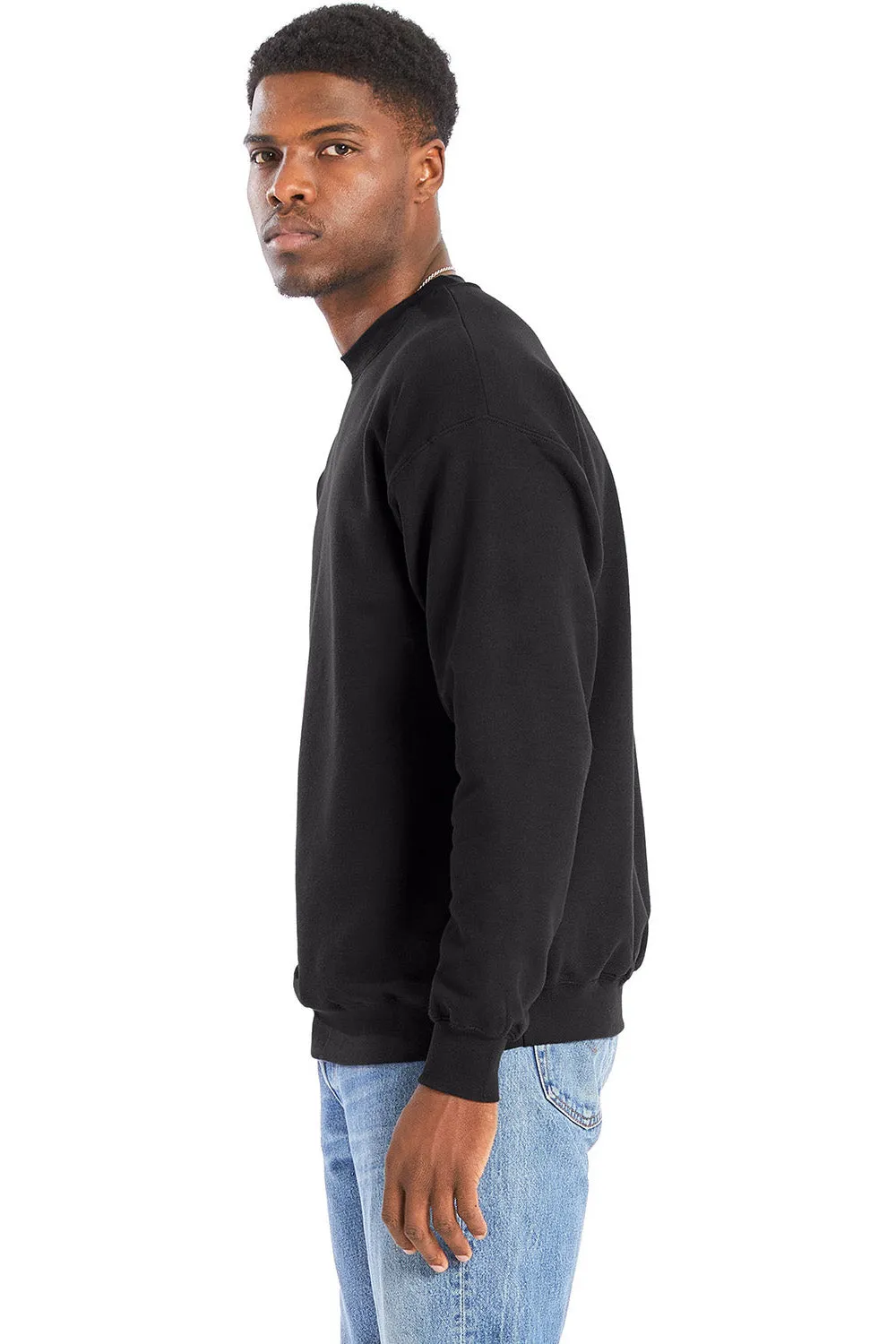 Hanes Mens Perfect Sweats Crewneck Sweatshirt - Black